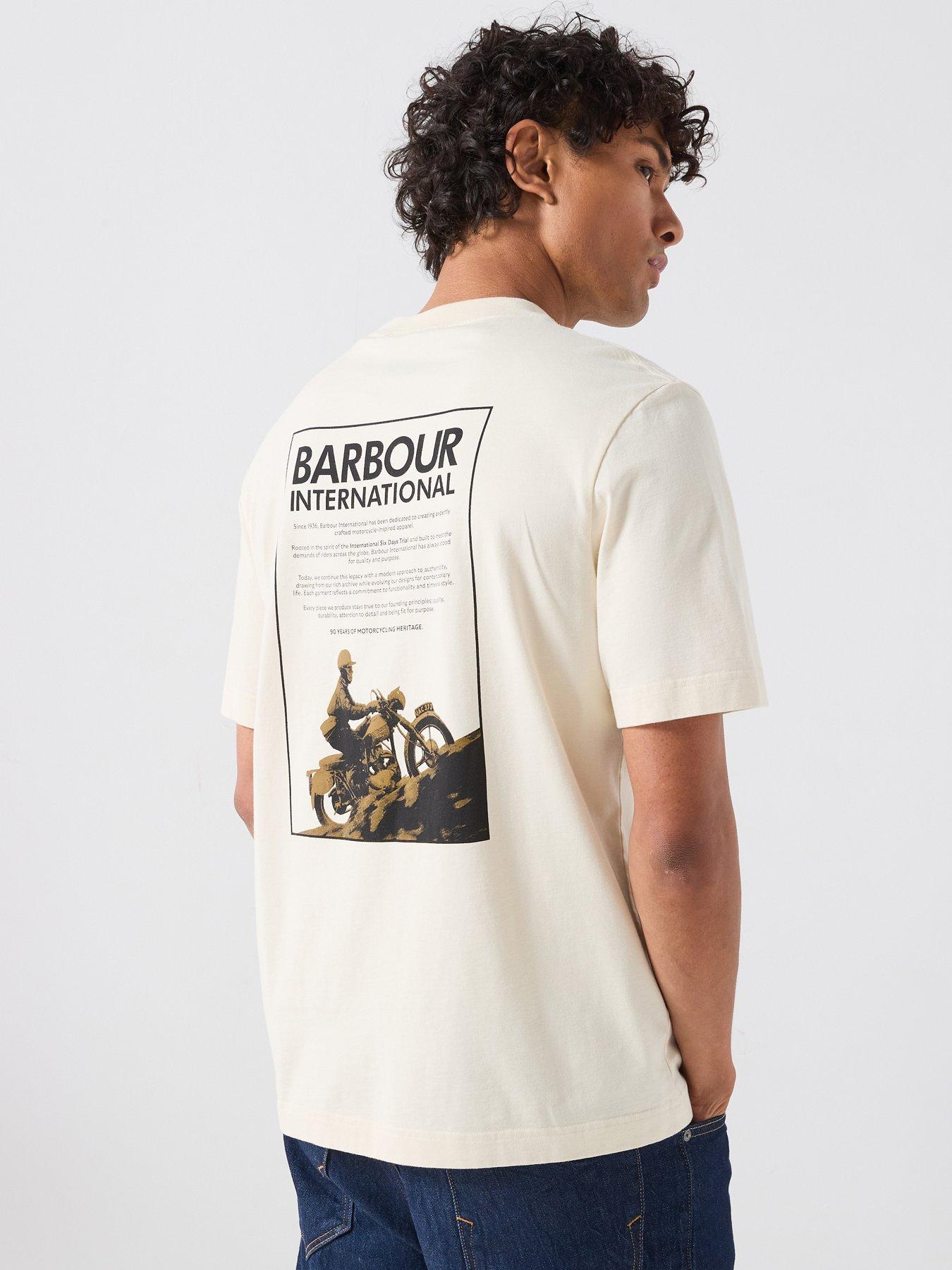 Barbour International 90Th Anniversary Back Graphic Relaxed T-Shirt - Cream