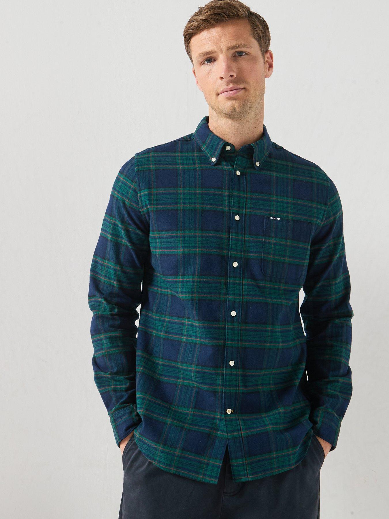 Image 1 of 6 of Barbour Portdown Tailored Checked Shirt - Navy