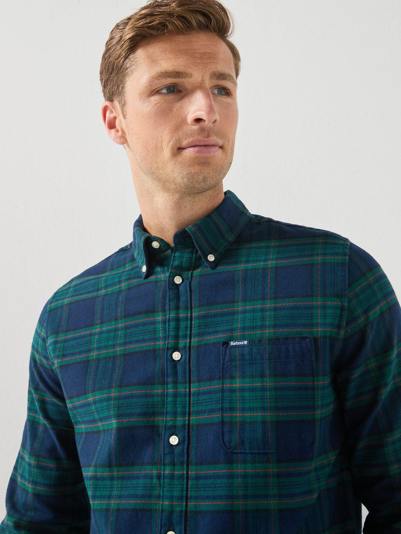 Image 4 of 6 of Barbour Portdown Tailored Checked Shirt - Navy