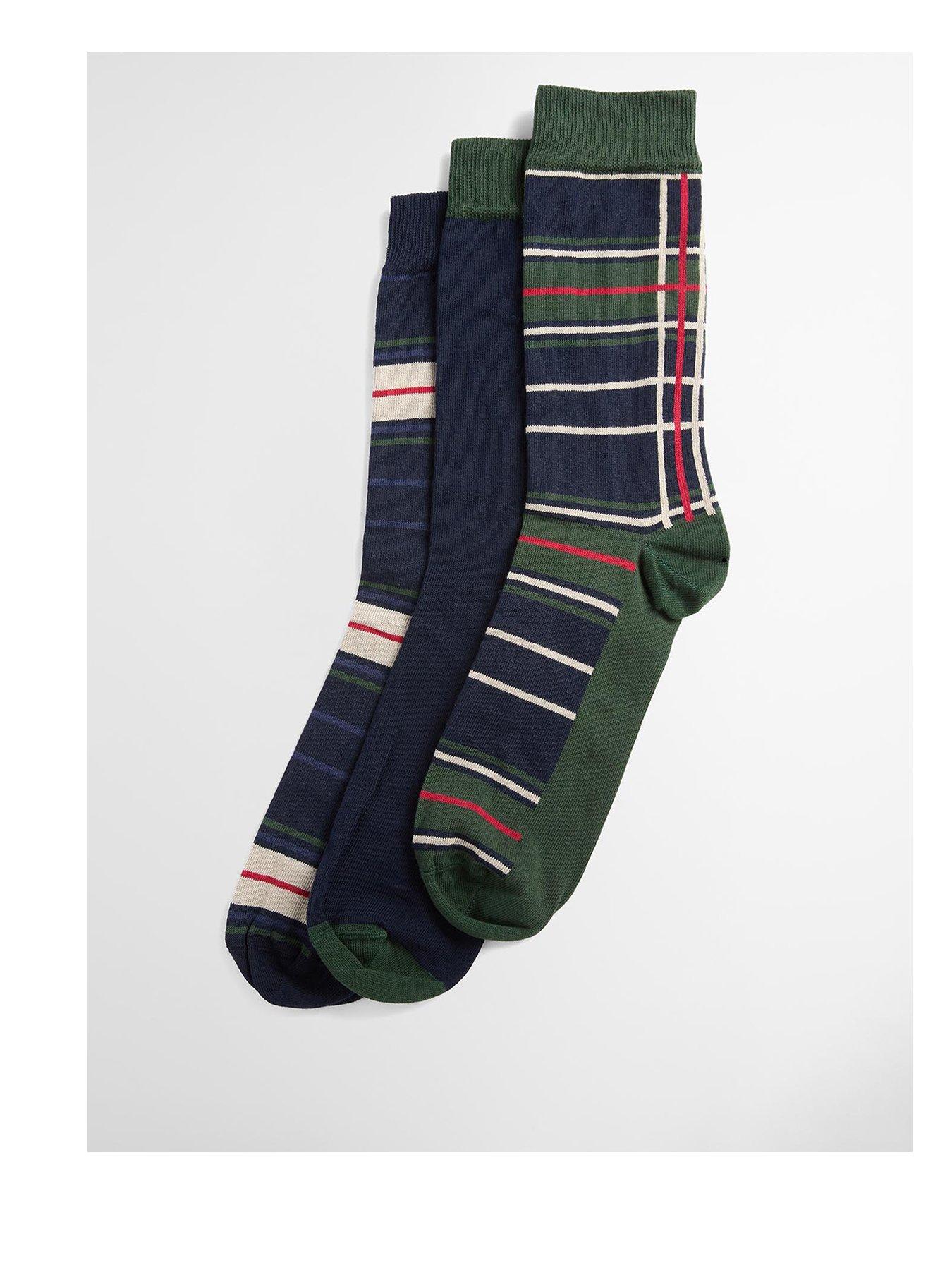 Image 1 of 4 of Barbour Tartan Socks Gift Set - Navy
