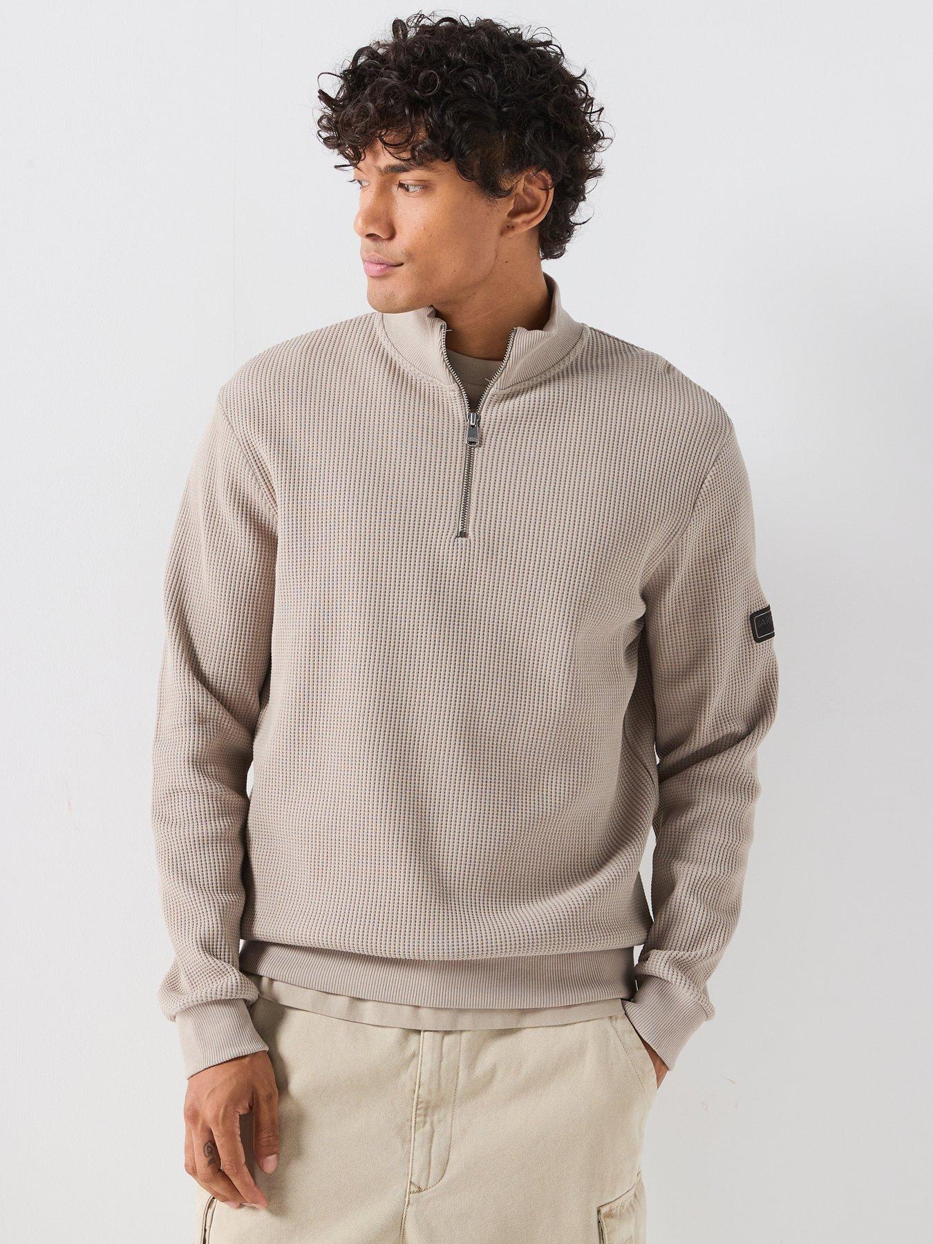 Image 1 of 6 of Barbour International Curve 1/4 Zip Sweat - Cream