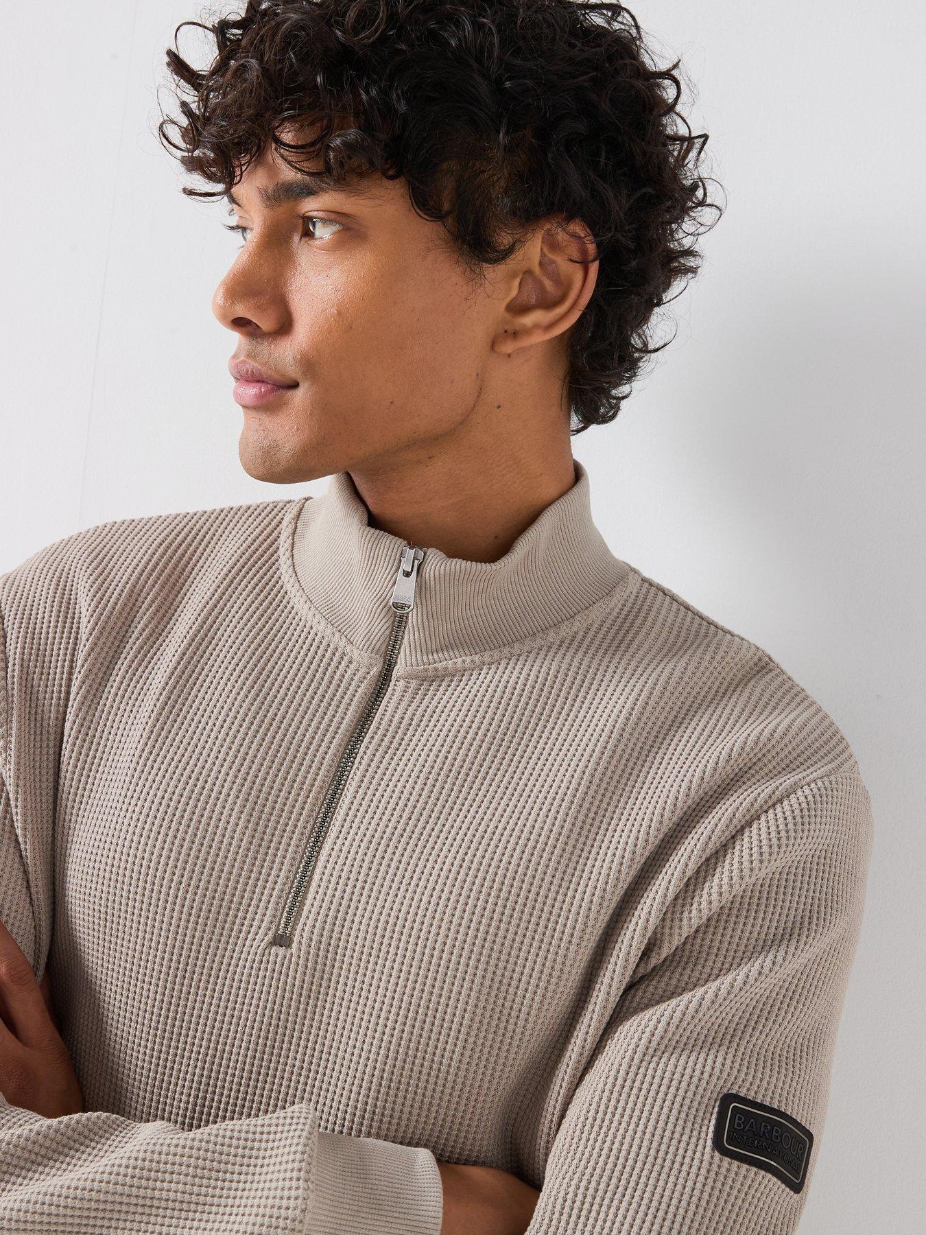 Image 4 of 6 of Barbour International Curve 1/4 Zip Sweat - Cream