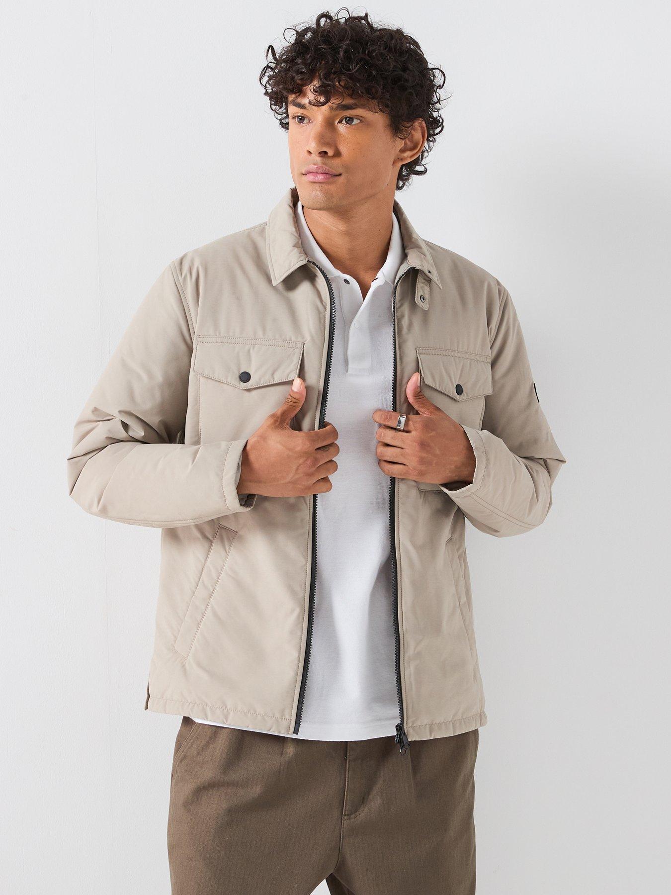Image 1 of 6 of Barbour International International Distill Quilted Zipped Overshirt Jacket - Cream