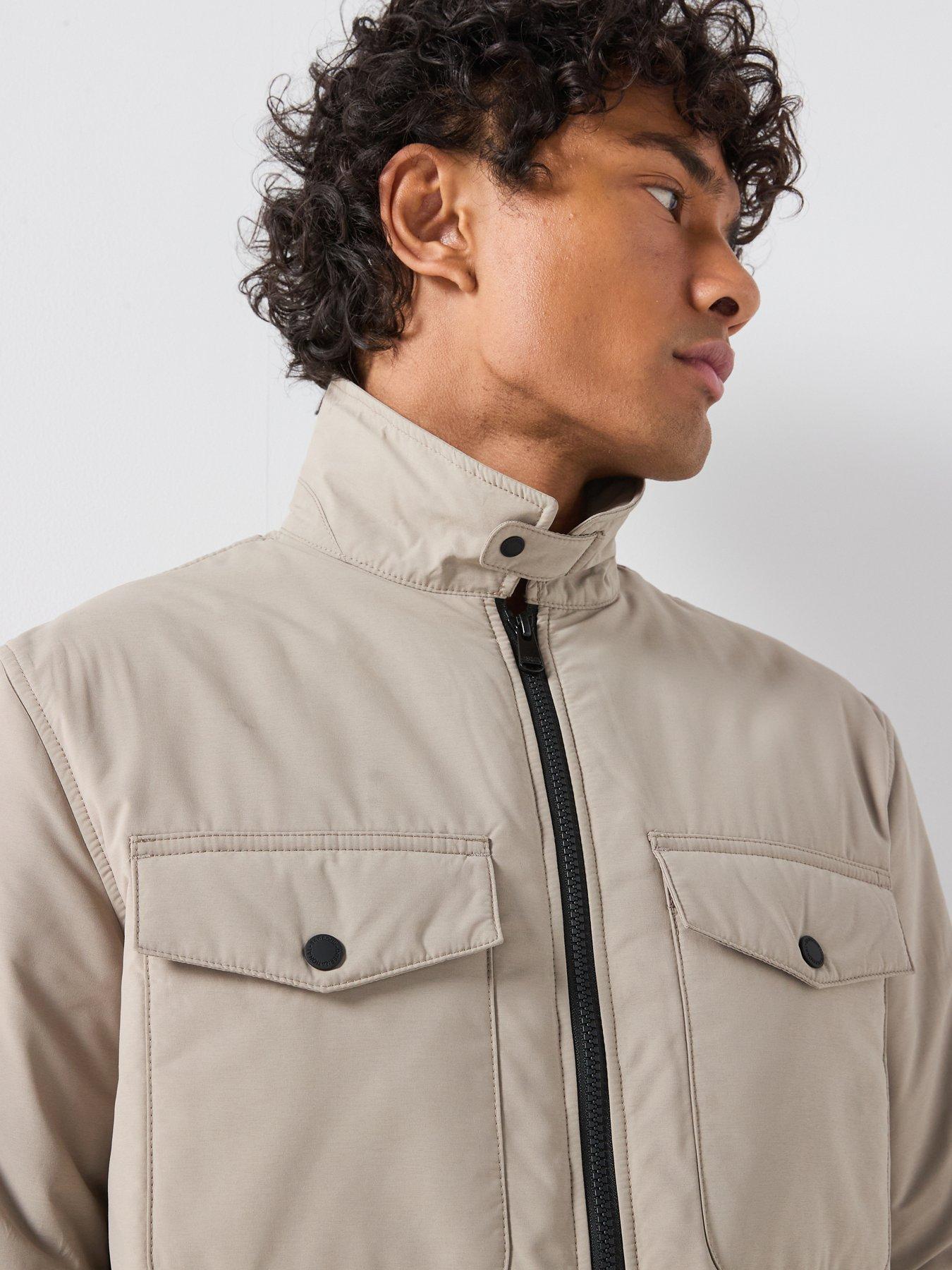 Image 4 of 6 of Barbour International International Distill Quilted Zipped Overshirt Jacket - Cream