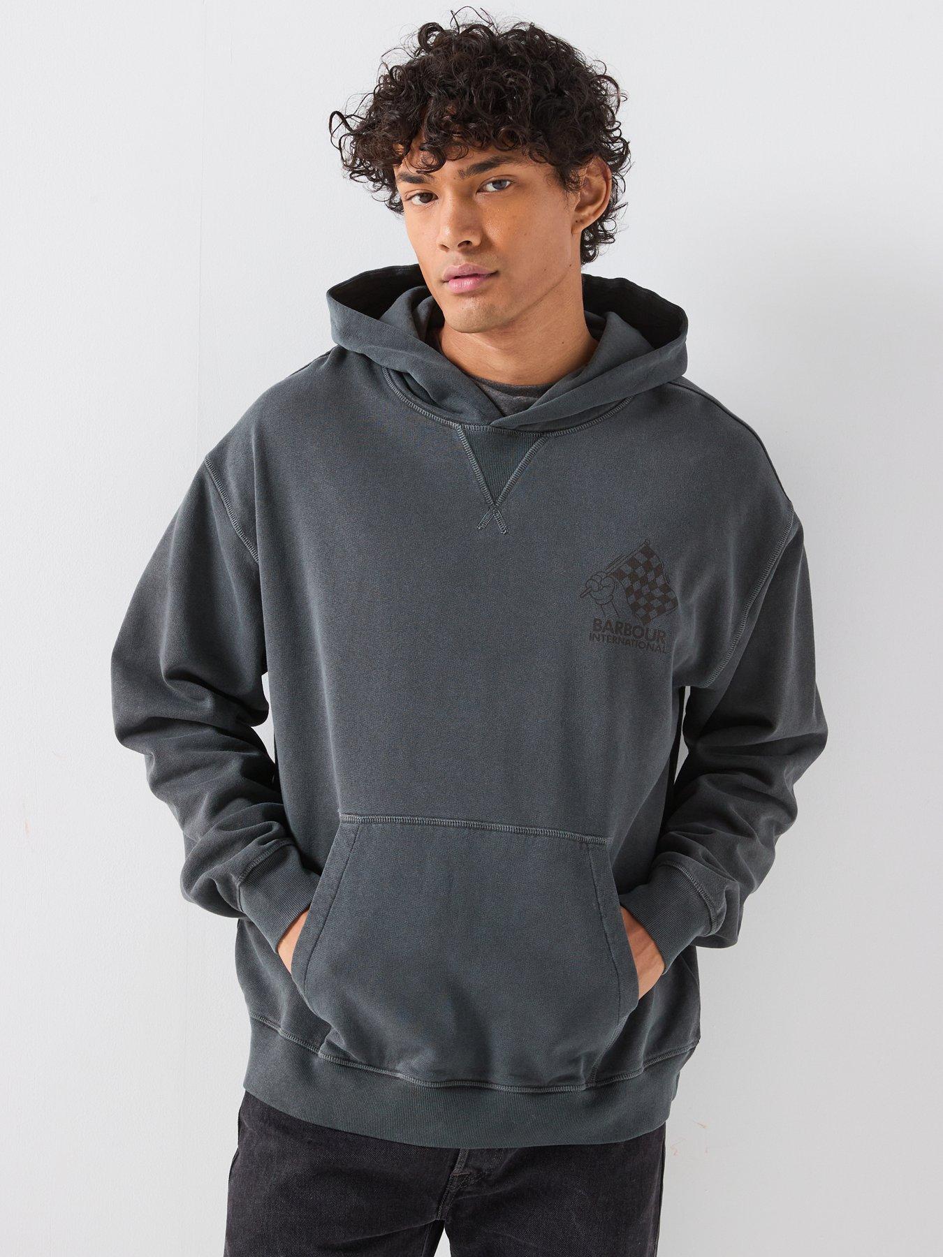 Image 2 of 6 of Barbour International Eric Washed Graphic Hoodie - Black