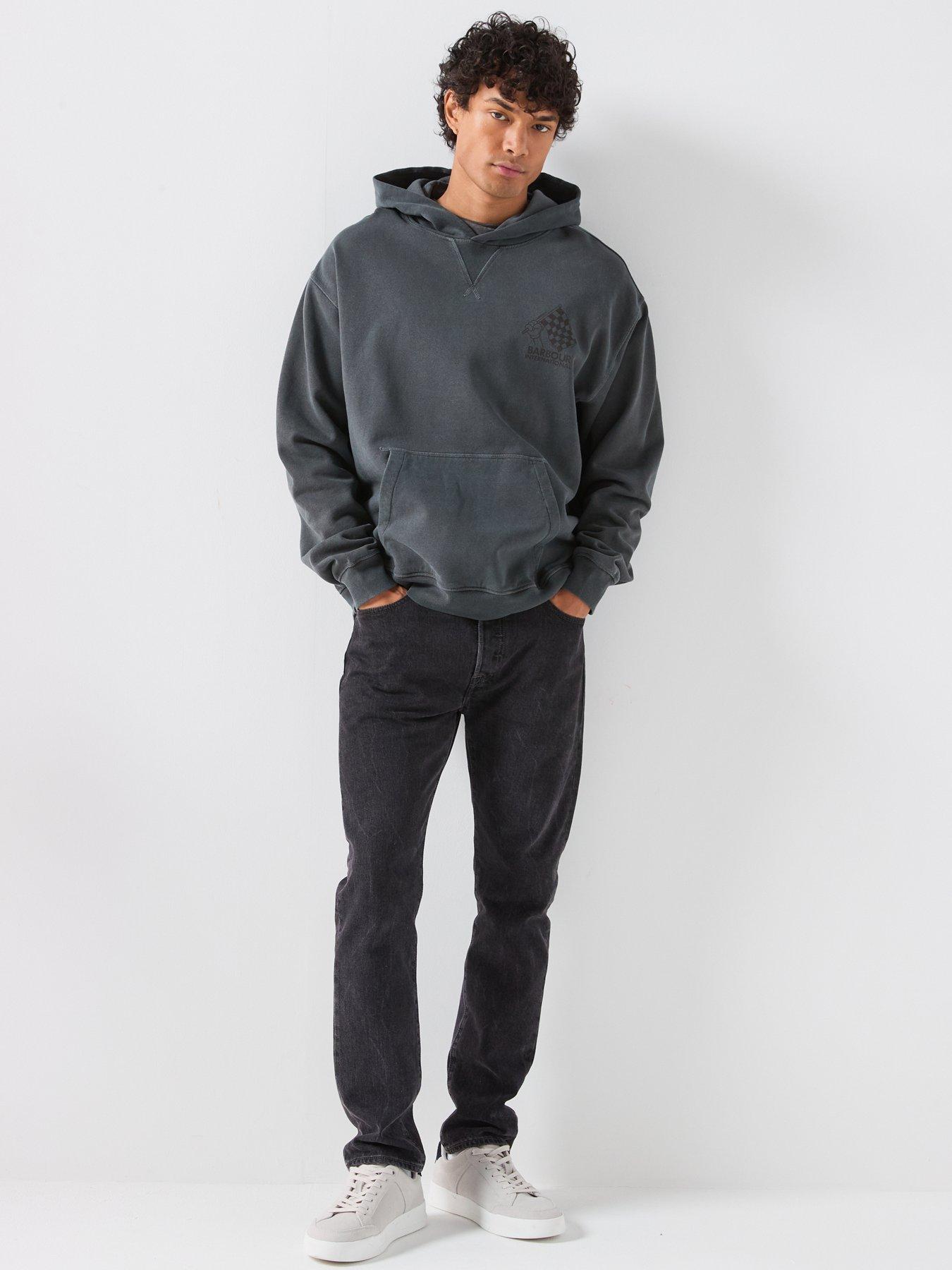 Image 3 of 6 of Barbour International Eric Washed Graphic Hoodie - Black