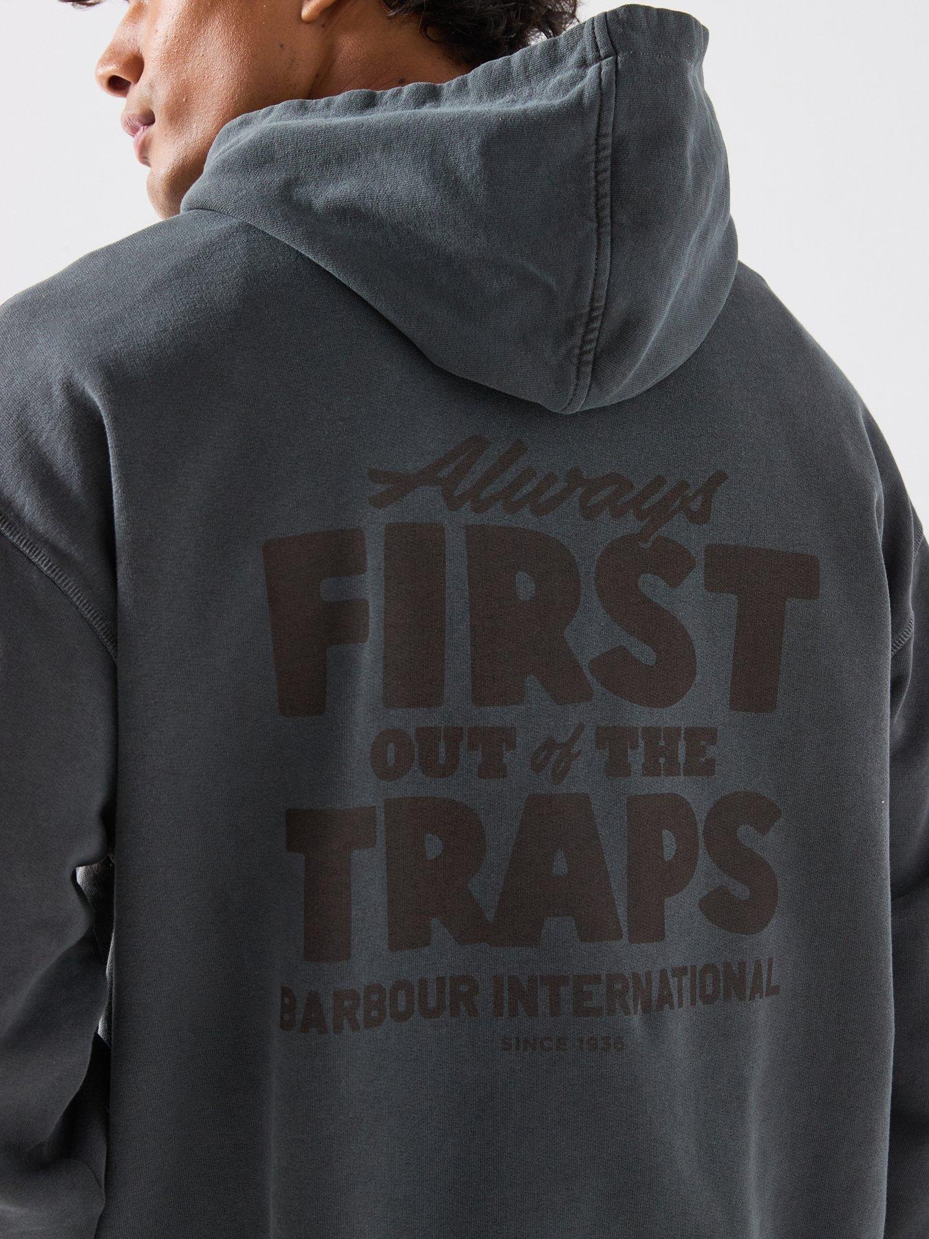 Image 4 of 6 of Barbour International Eric Washed Graphic Hoodie - Black