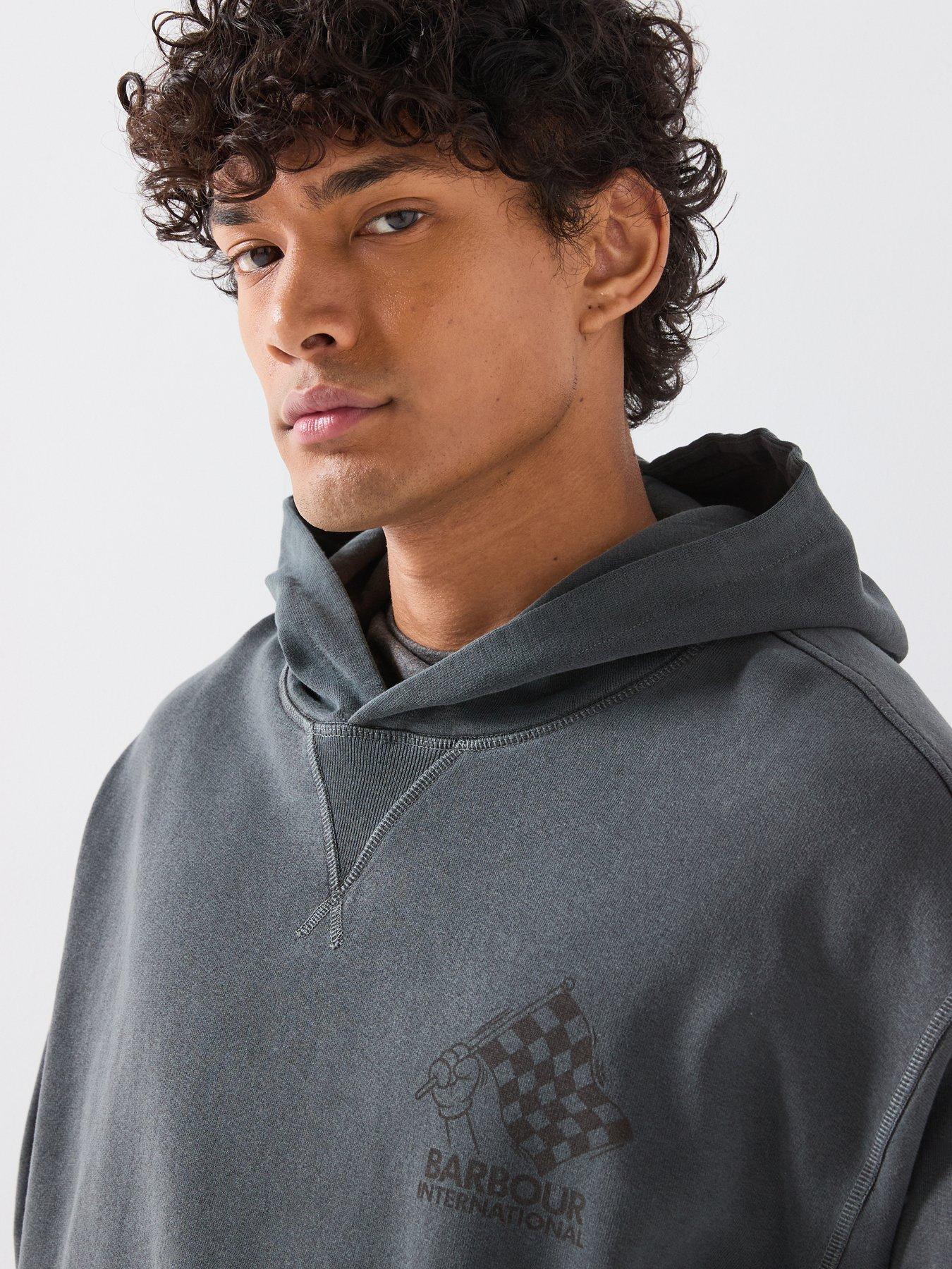 Image 5 of 6 of Barbour International Eric Washed Graphic Hoodie - Black