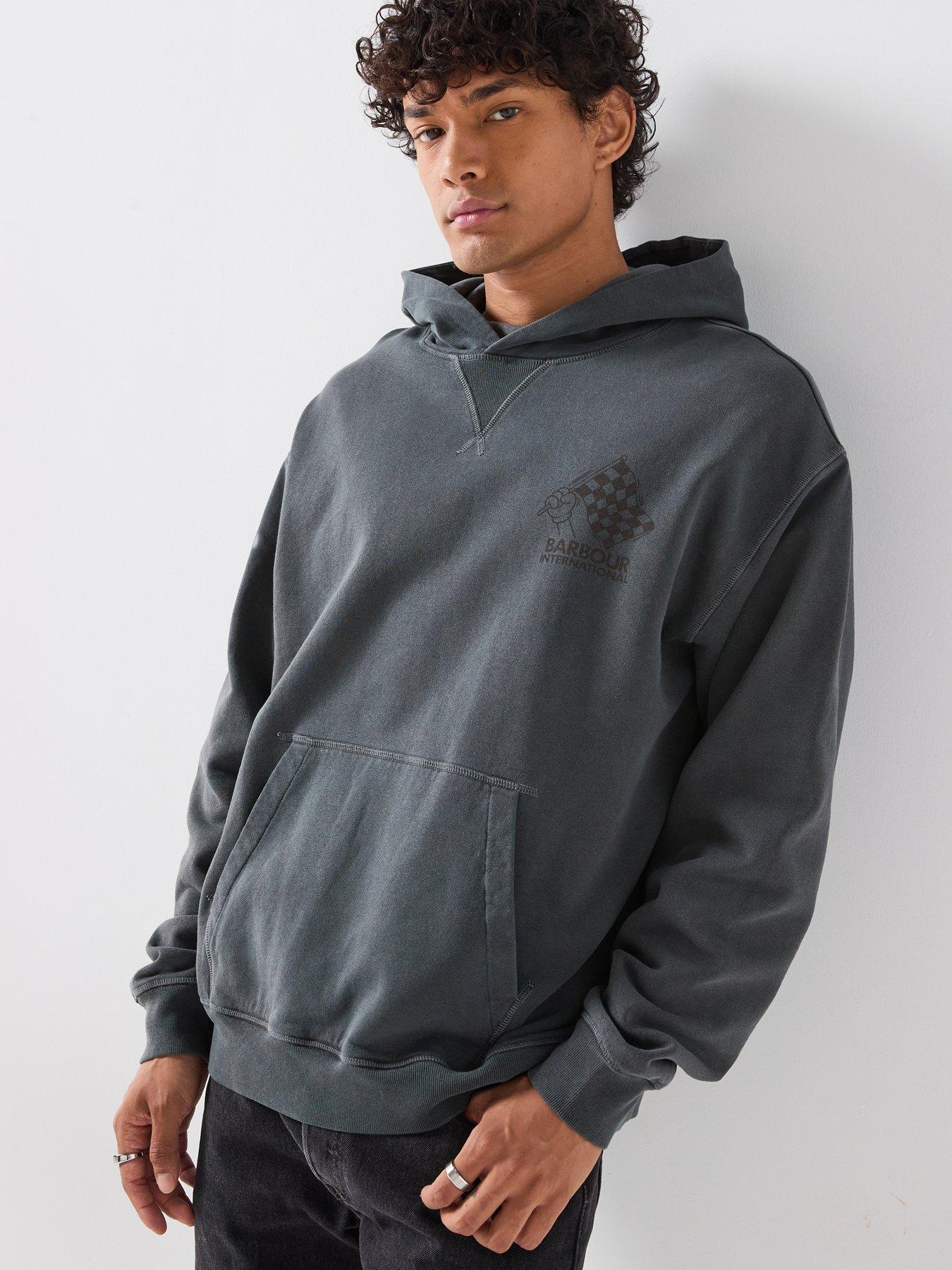 Image 6 of 6 of Barbour International Eric Washed Graphic Hoodie - Black