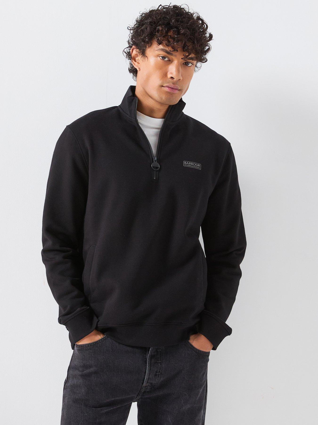 Barbour International Barbour International Essential 1/4 Zip Sweat - Black