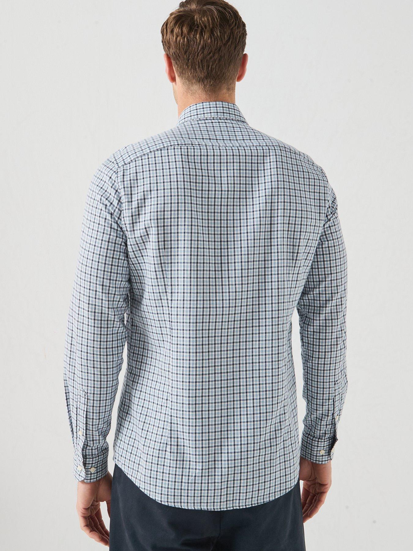 Image 2 of 6 of Barbour Padshaw Tailored Gingham Shirt - Light Blue
