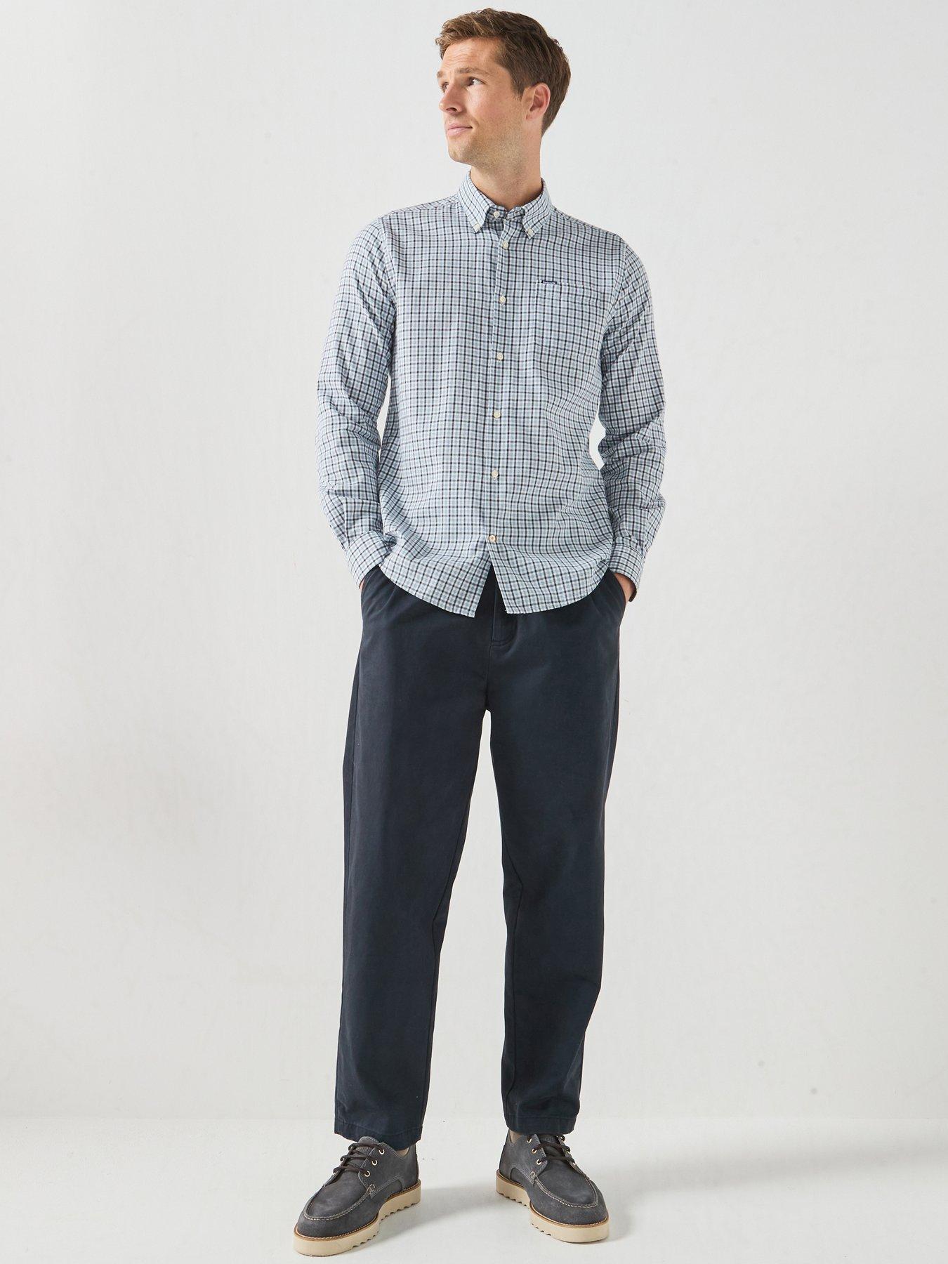Image 3 of 6 of Barbour Padshaw Tailored Gingham Shirt - Light Blue