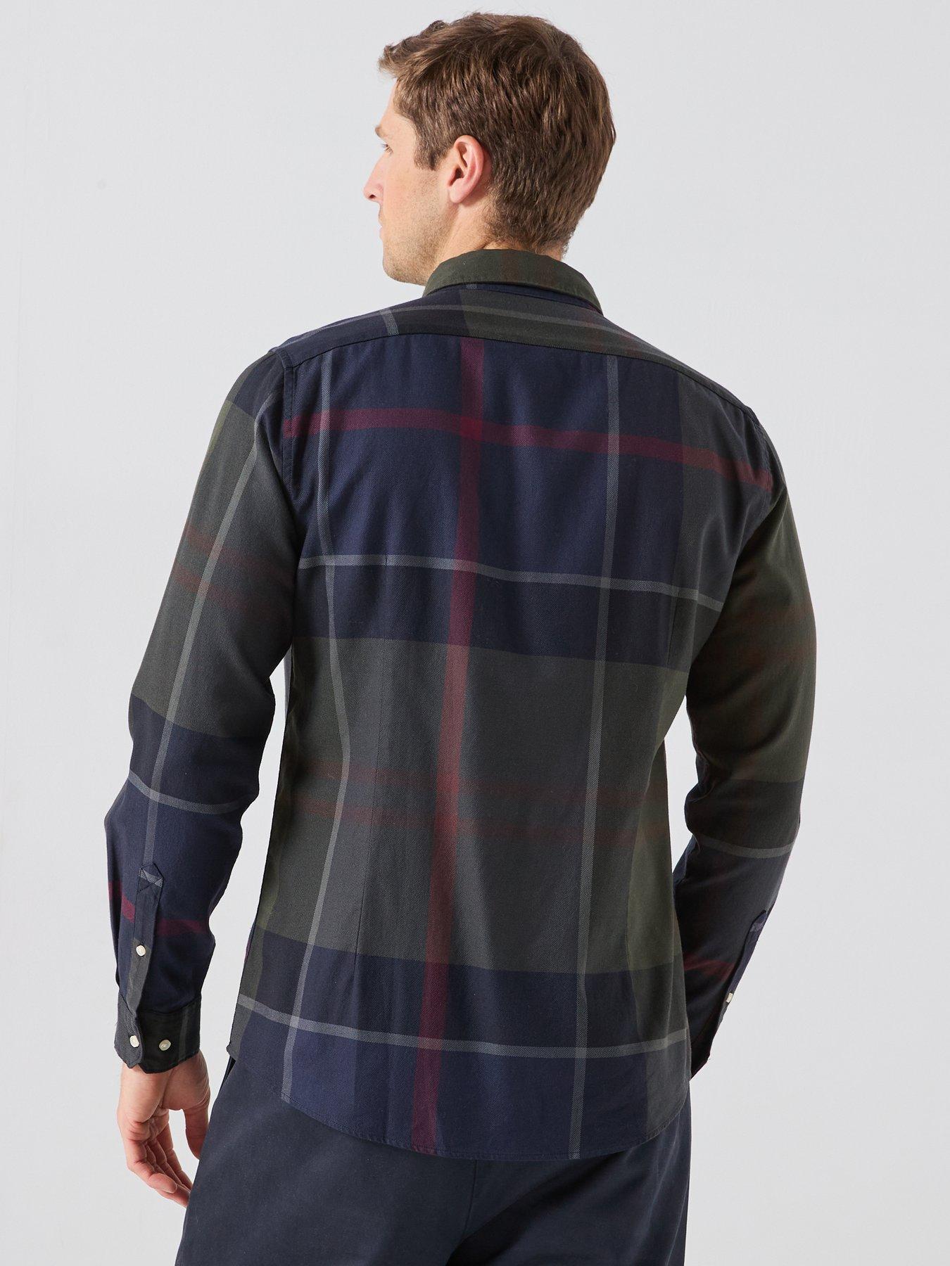 Image 2 of 6 of Barbour Dunoon Shadow Tartan Tailored Shirt - Green