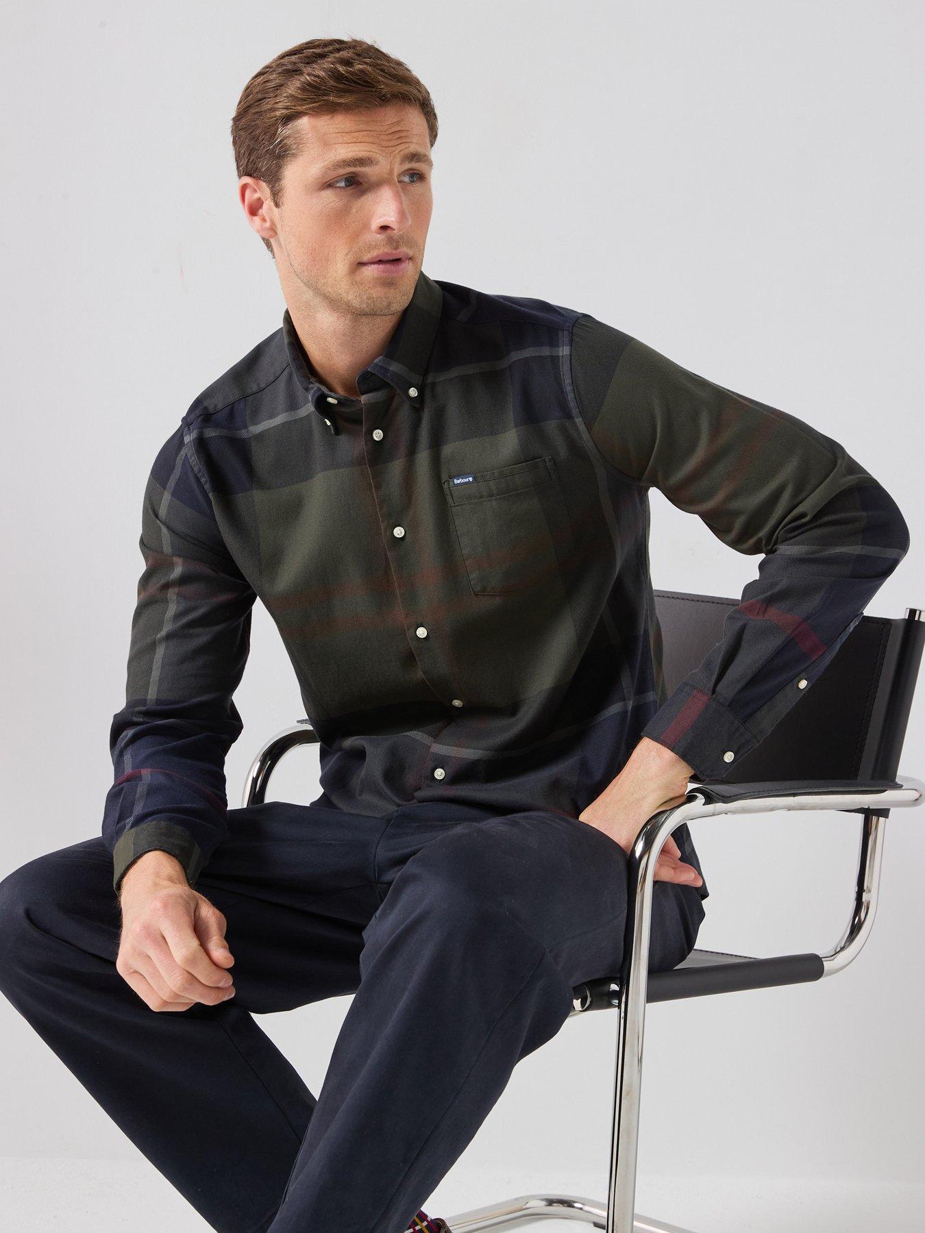 Image 4 of 6 of Barbour Dunoon Shadow Tartan Tailored Shirt - Green