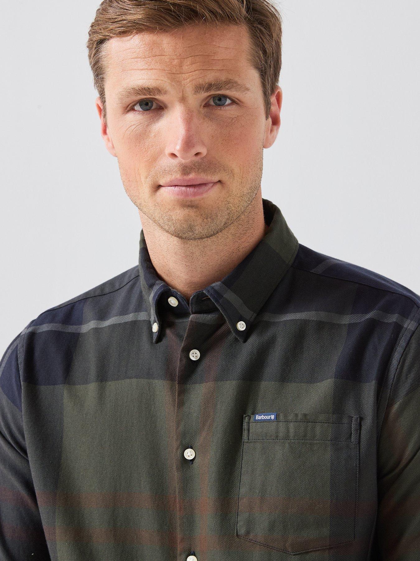 Image 5 of 6 of Barbour Dunoon Shadow Tartan Tailored Shirt - Green
