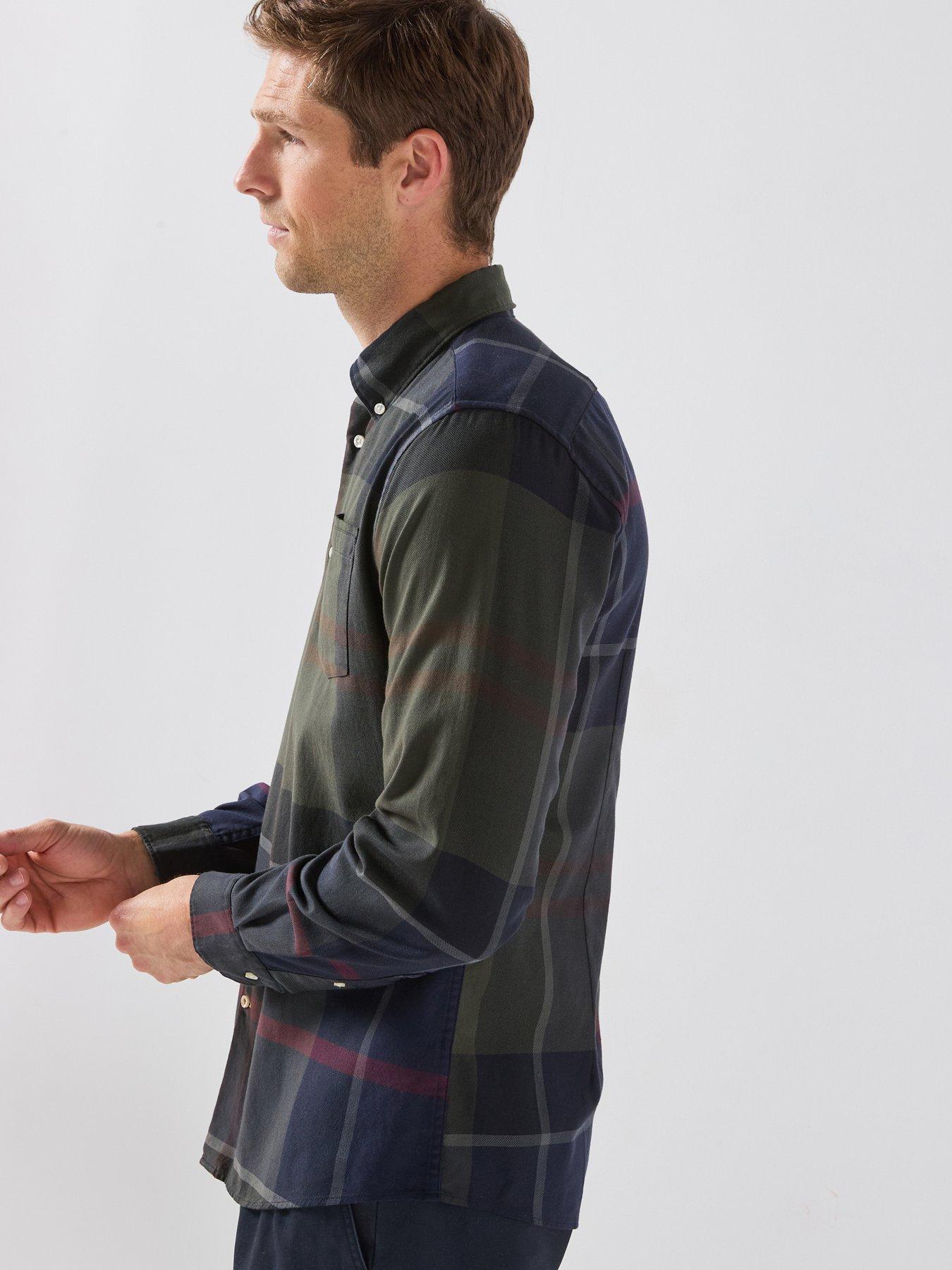 Image 6 of 6 of Barbour Dunoon Shadow Tartan Tailored Shirt - Green