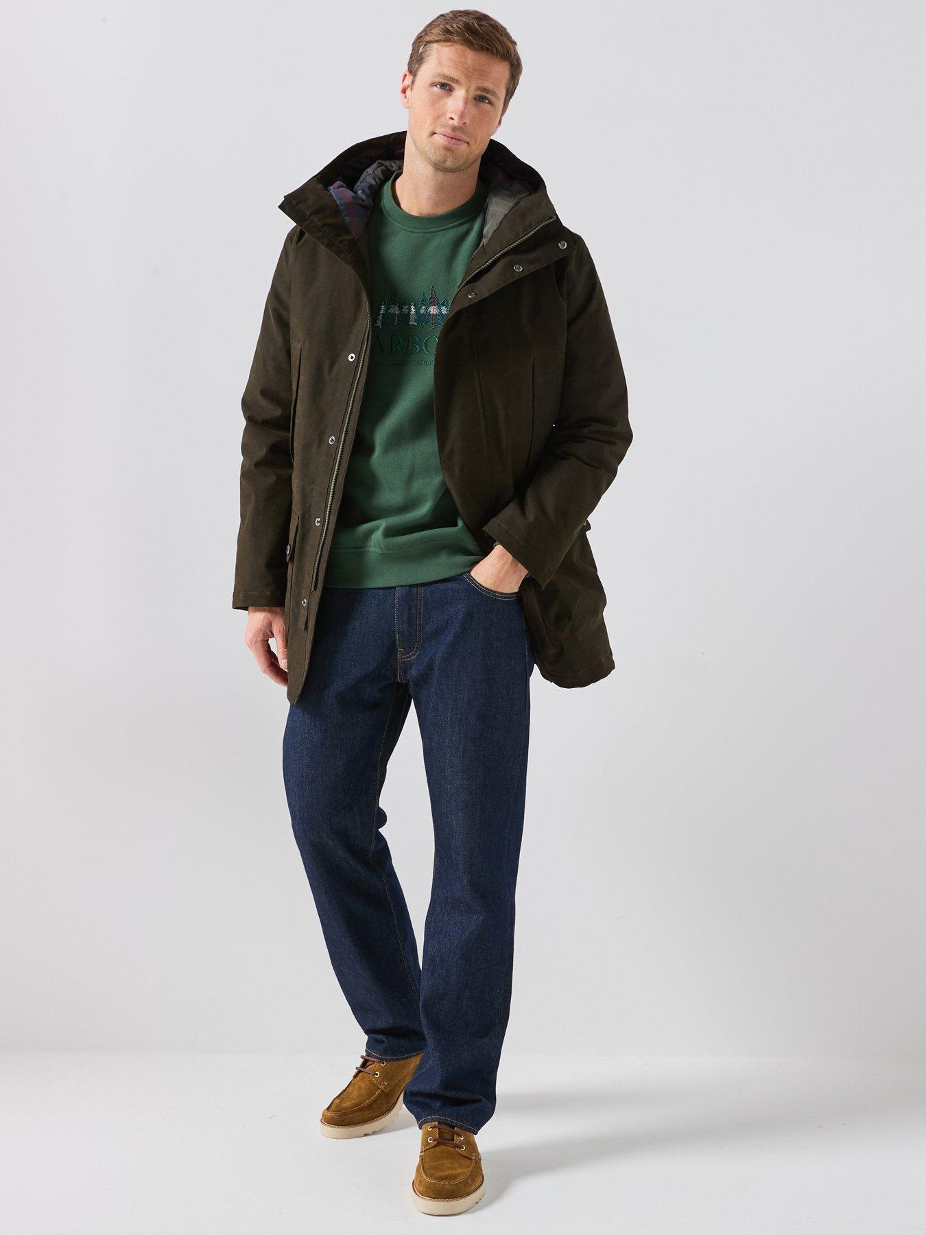 Image 3 of 6 of Barbour Mens Evergreen Embroidered Crew Neck Sweatshirt - Green