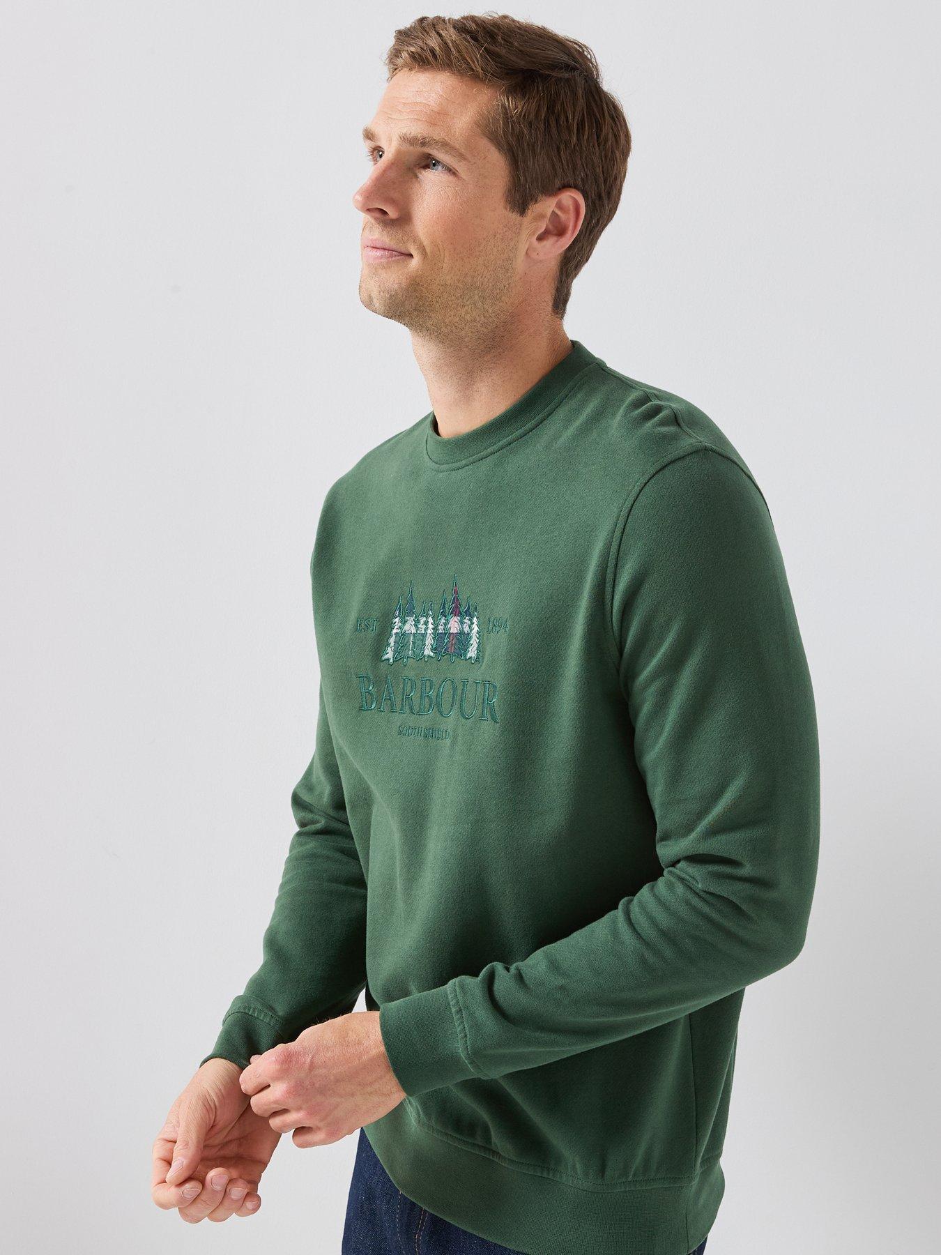 Image 6 of 6 of Barbour Mens Evergreen Embroidered Crew Neck Sweatshirt - Green