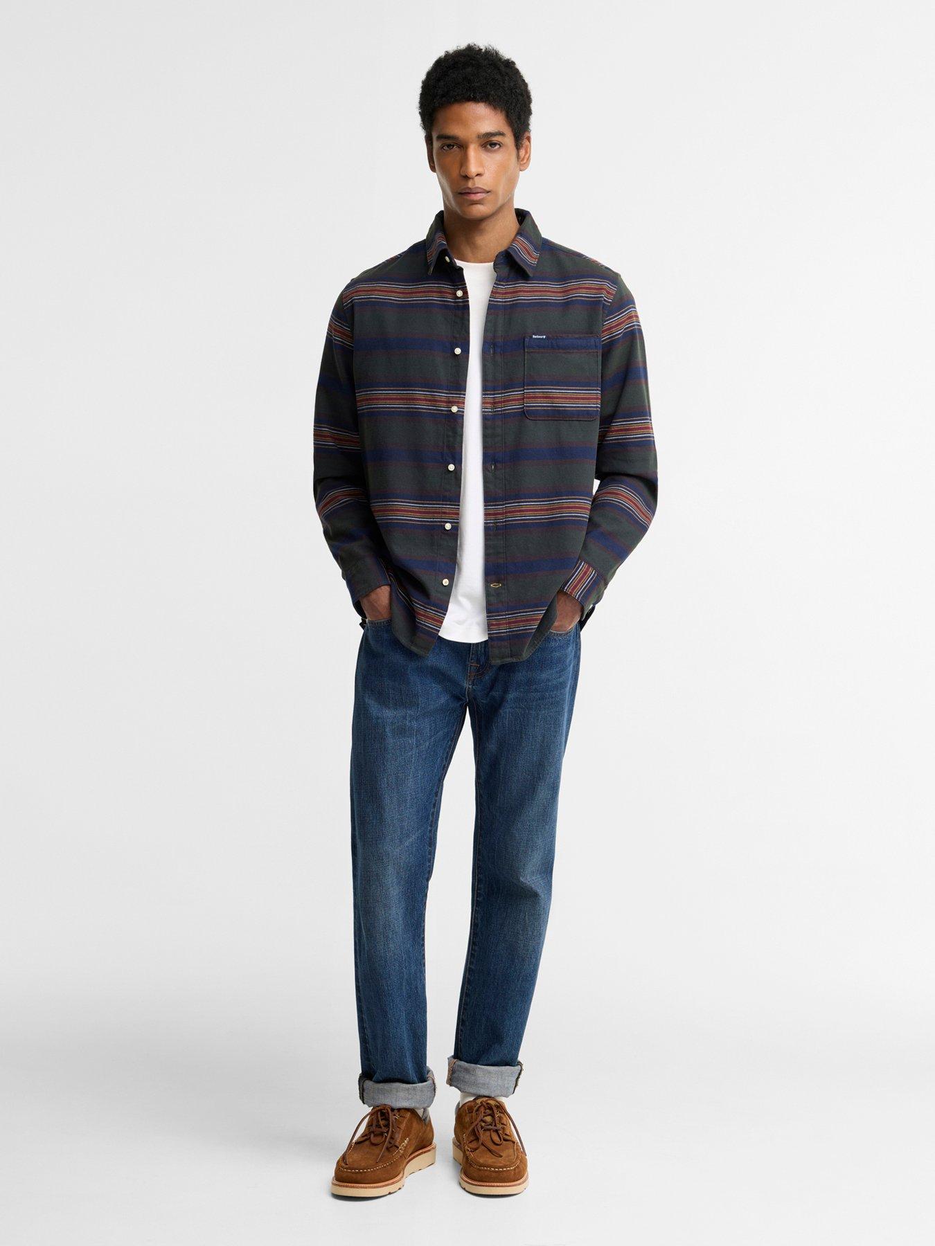 Image 3 of 5 of Barbour Classic Tartan Relaxed Stripe Shirt - Navy