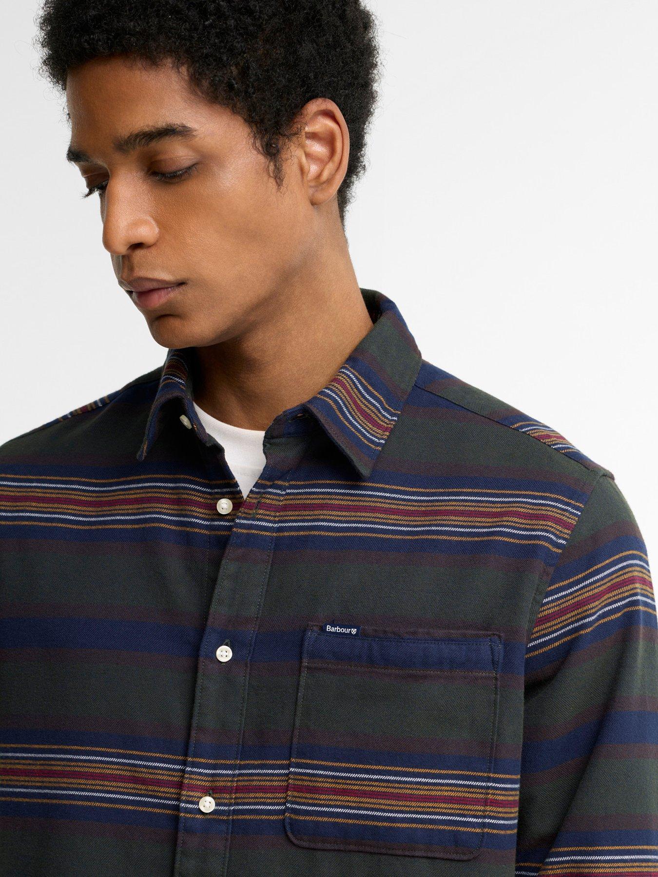 Image 4 of 5 of Barbour Classic Tartan Relaxed Stripe Shirt - Navy
