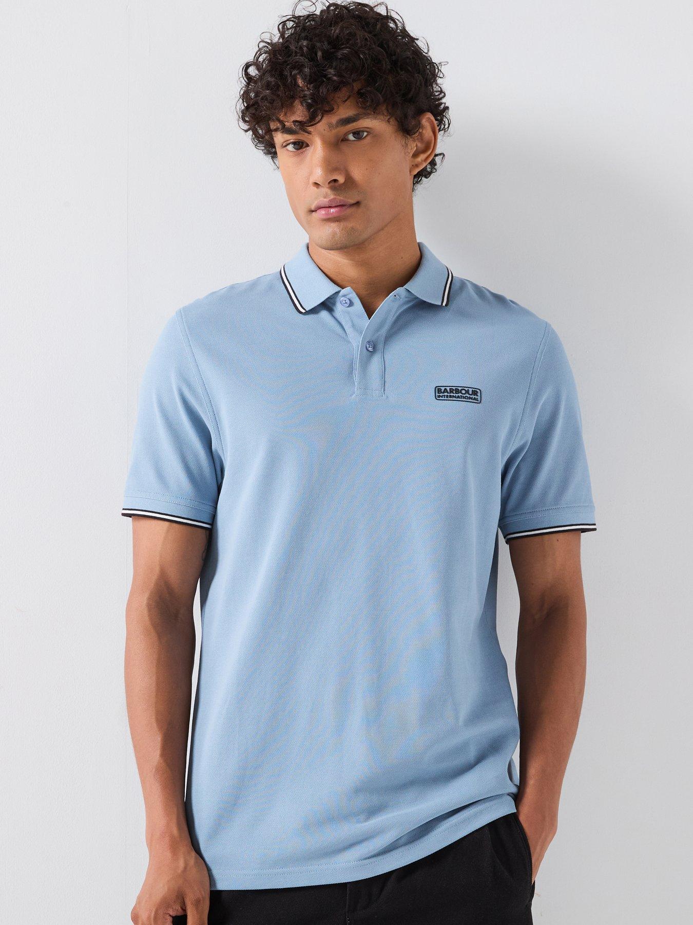 Image 1 of 6 of Barbour International International Evan Tipped Polo Shirt - Blue