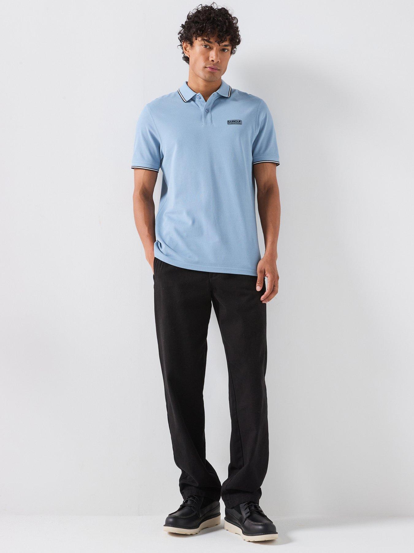 Image 3 of 6 of Barbour International International Evan Tipped Polo Shirt - Blue