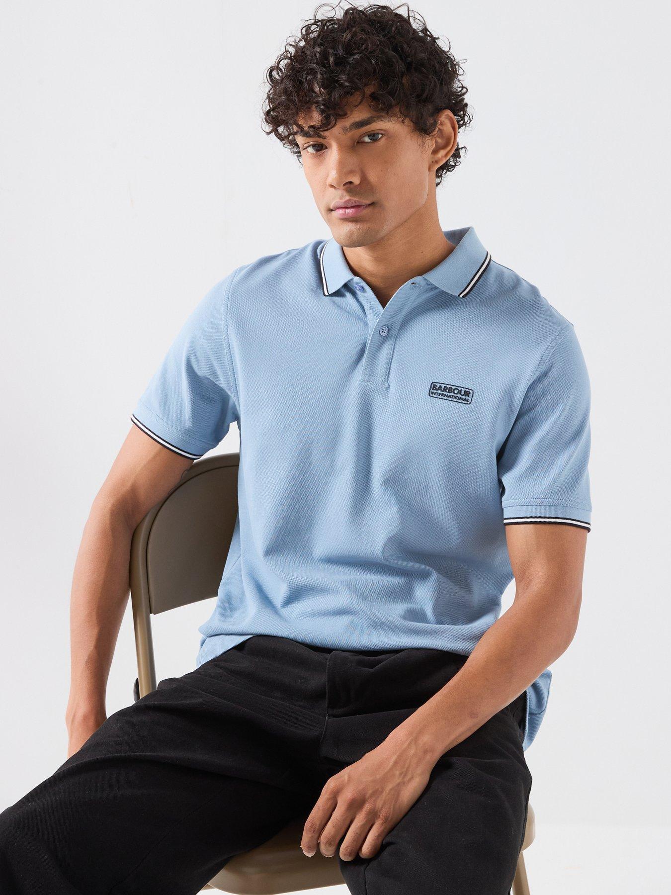 Image 4 of 6 of Barbour International International Evan Tipped Polo Shirt - Blue