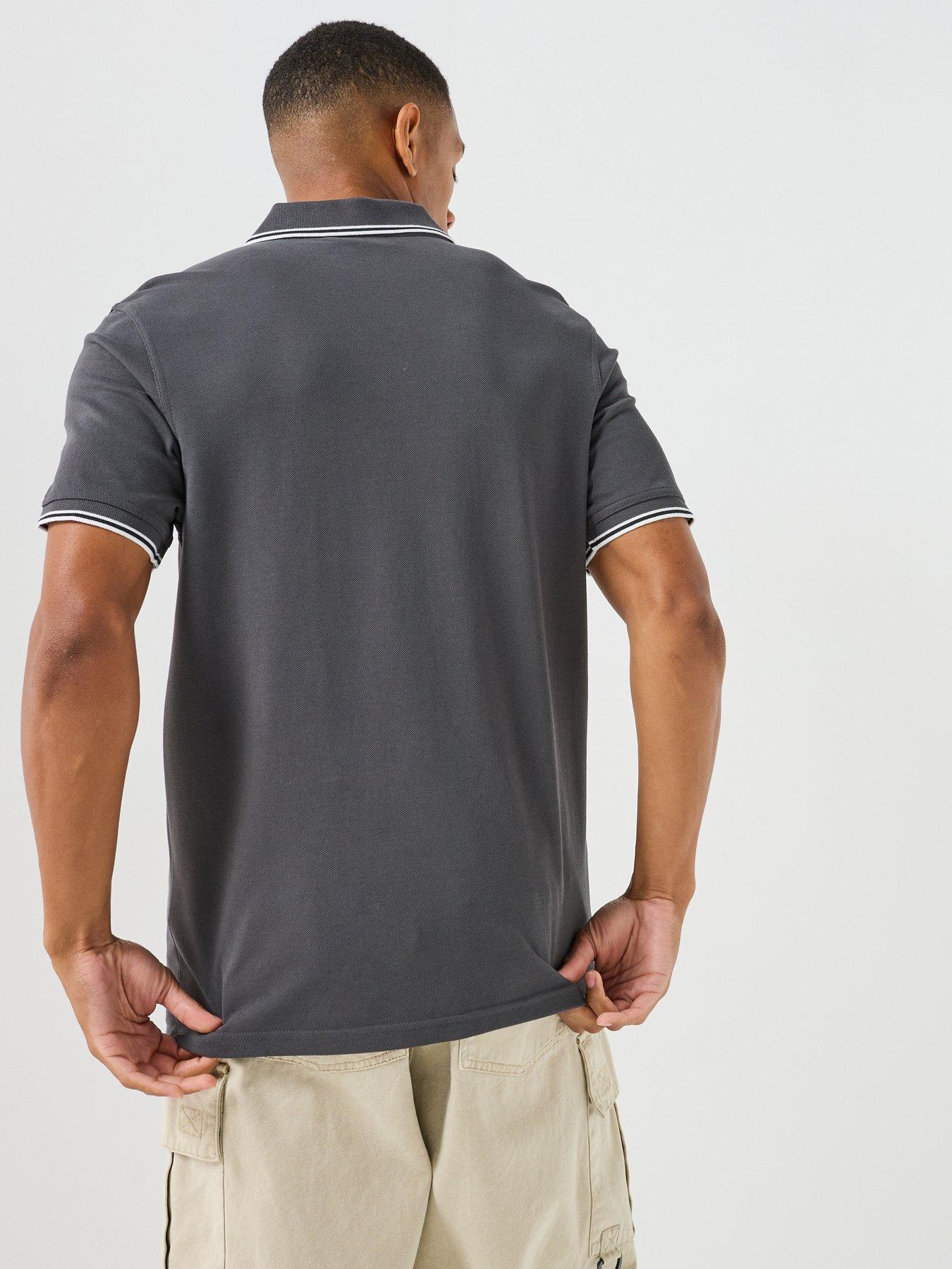 Image 2 of 5 of Barbour International Men's Tipped Polo Shirt with Badge Logo Detail - Grey