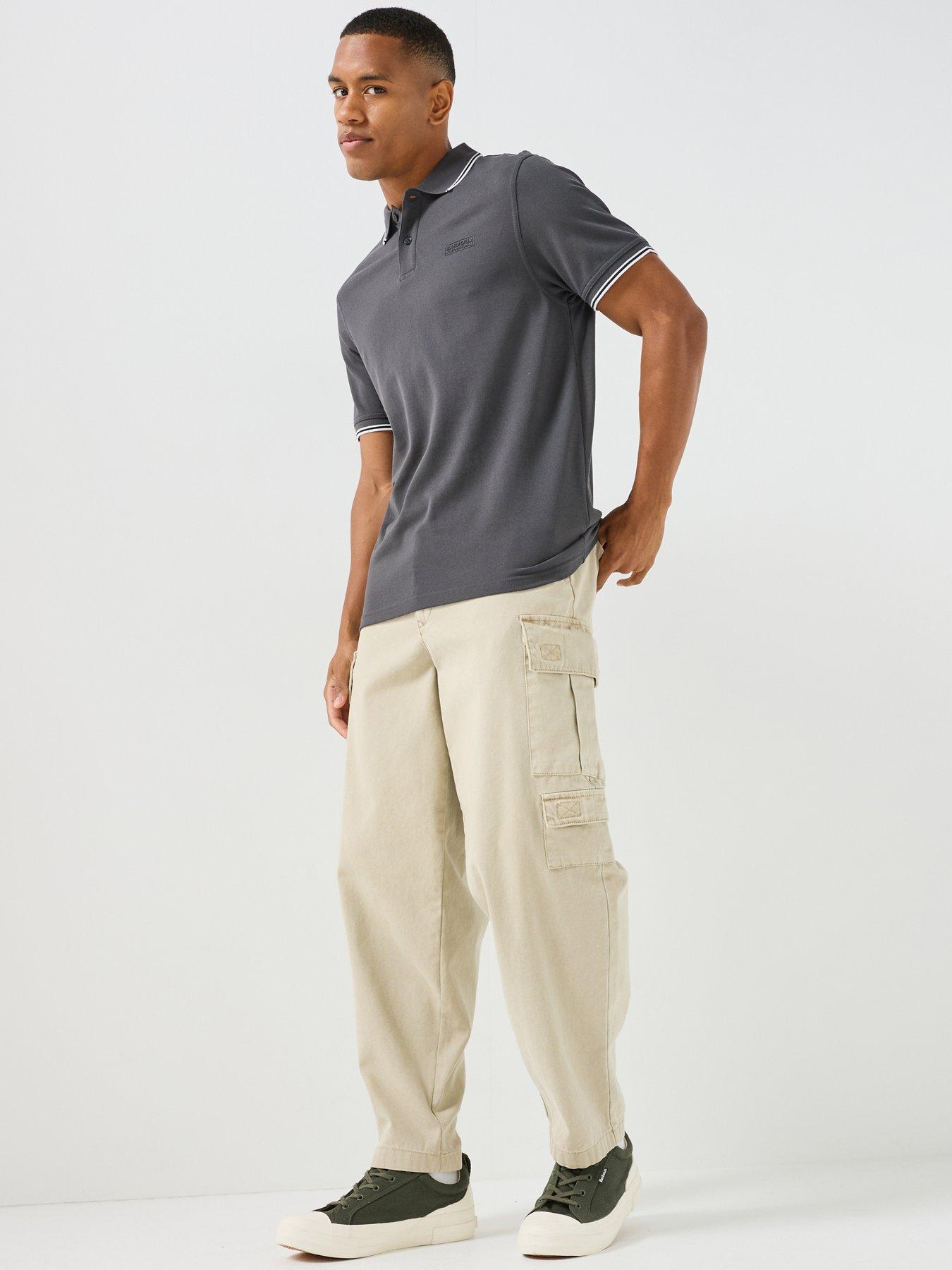 Image 3 of 5 of Barbour International Men's Tipped Polo Shirt with Badge Logo Detail - Grey