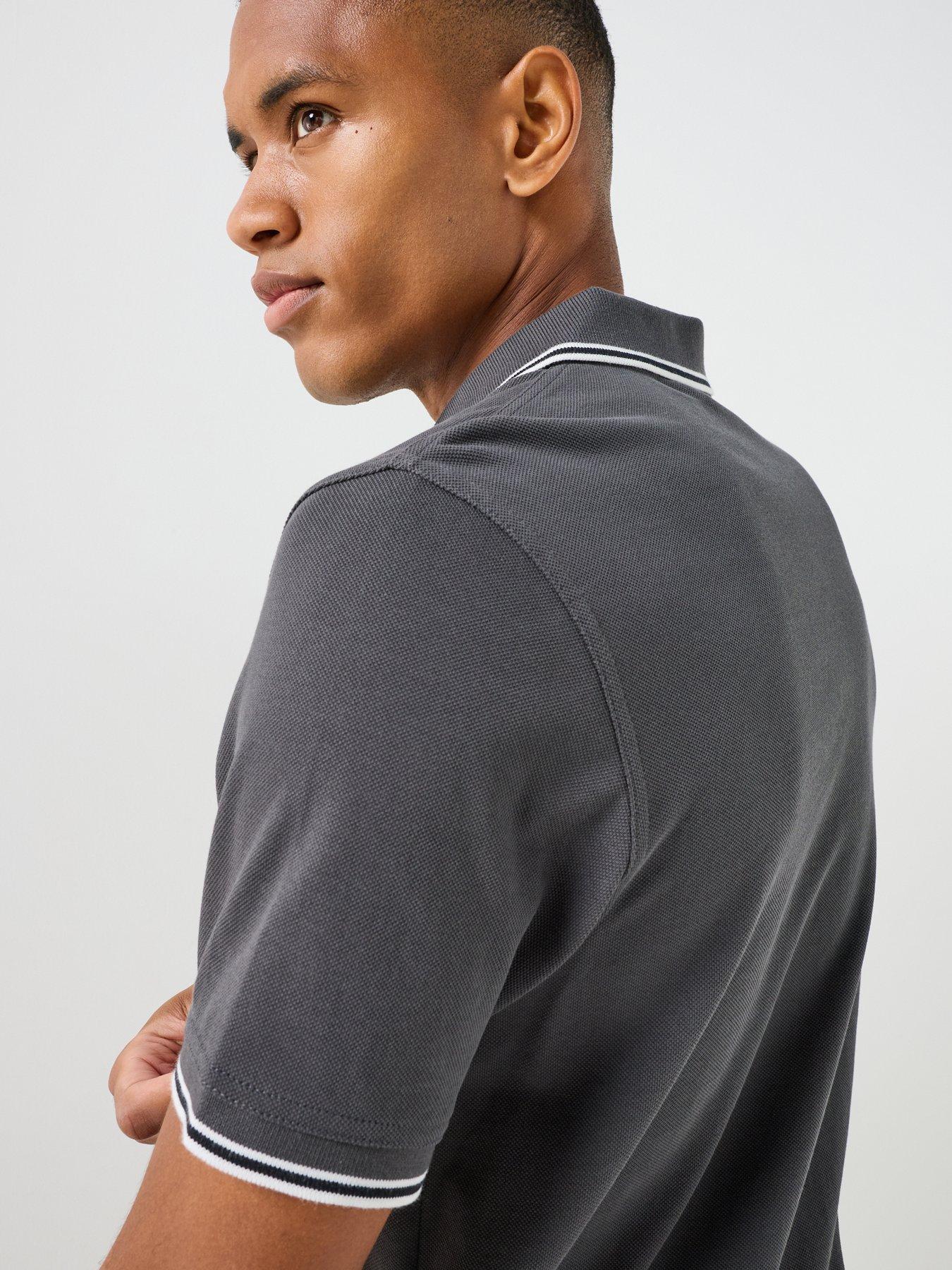 Image 5 of 5 of Barbour International Men's Tipped Polo Shirt with Badge Logo Detail - Grey