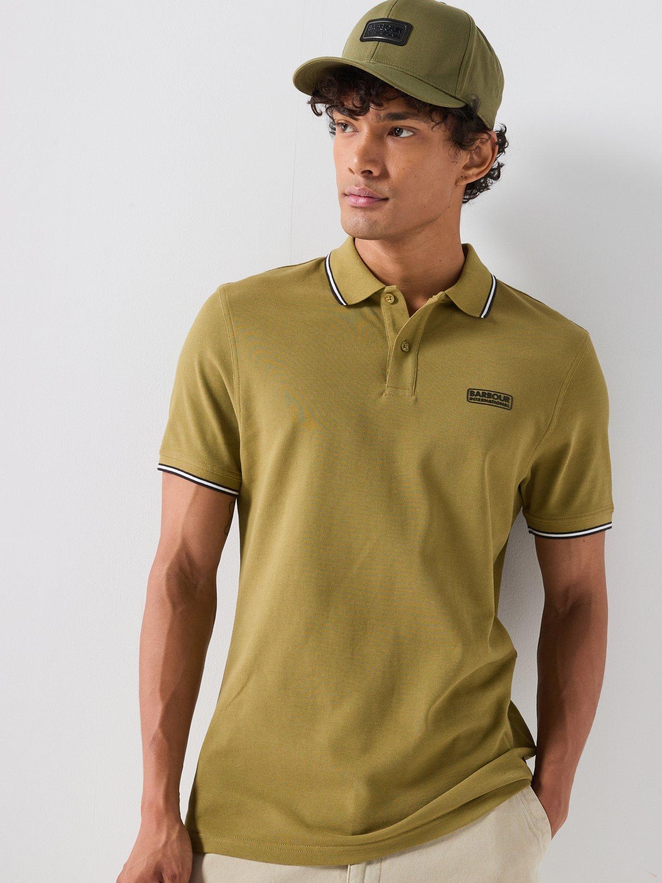 Barbour International Evan Tipped Polo Shirt - Cabled Green