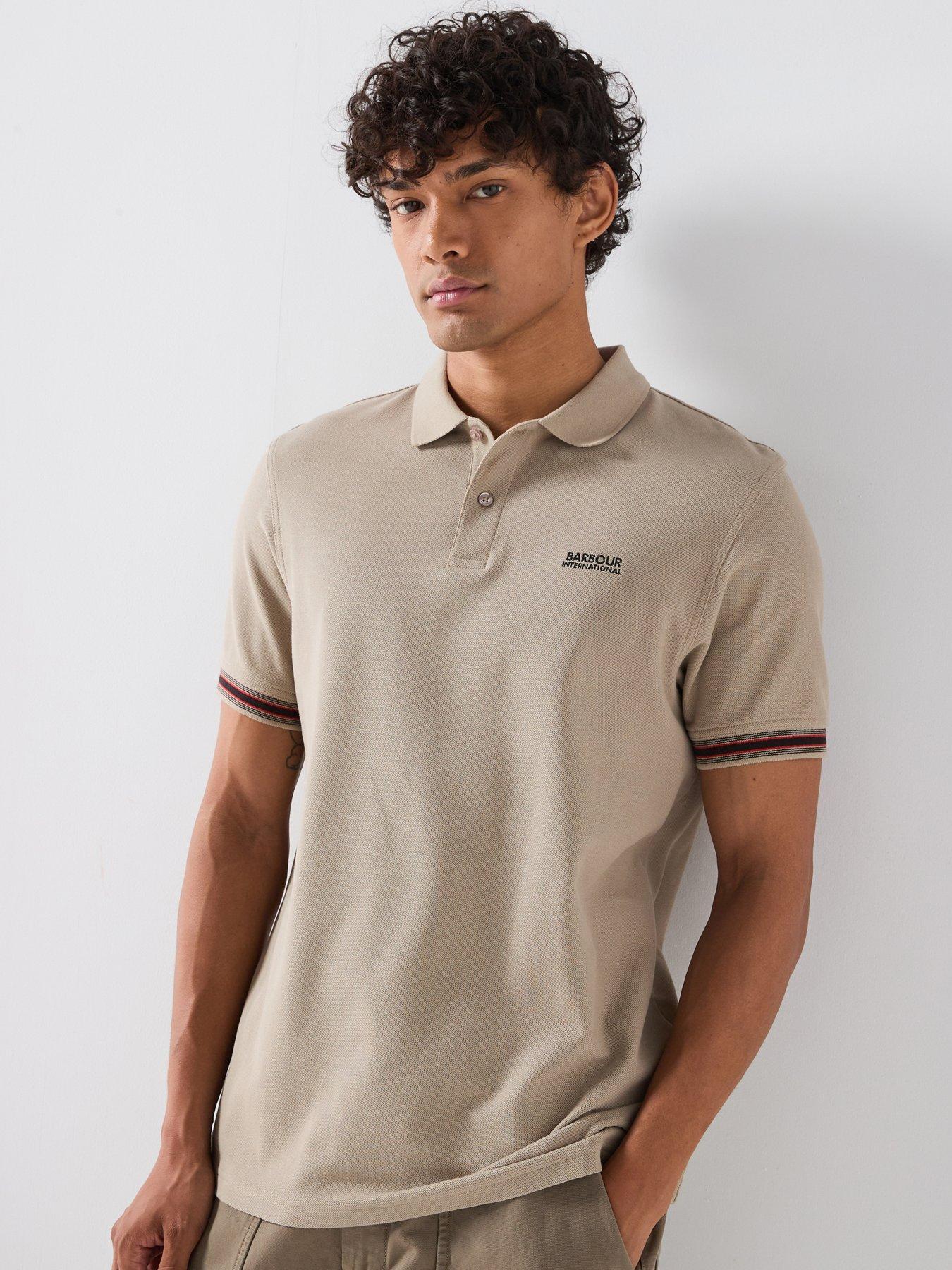 Barbour International Horseferry Tipped Sleeve Polo Shirt - Cream
