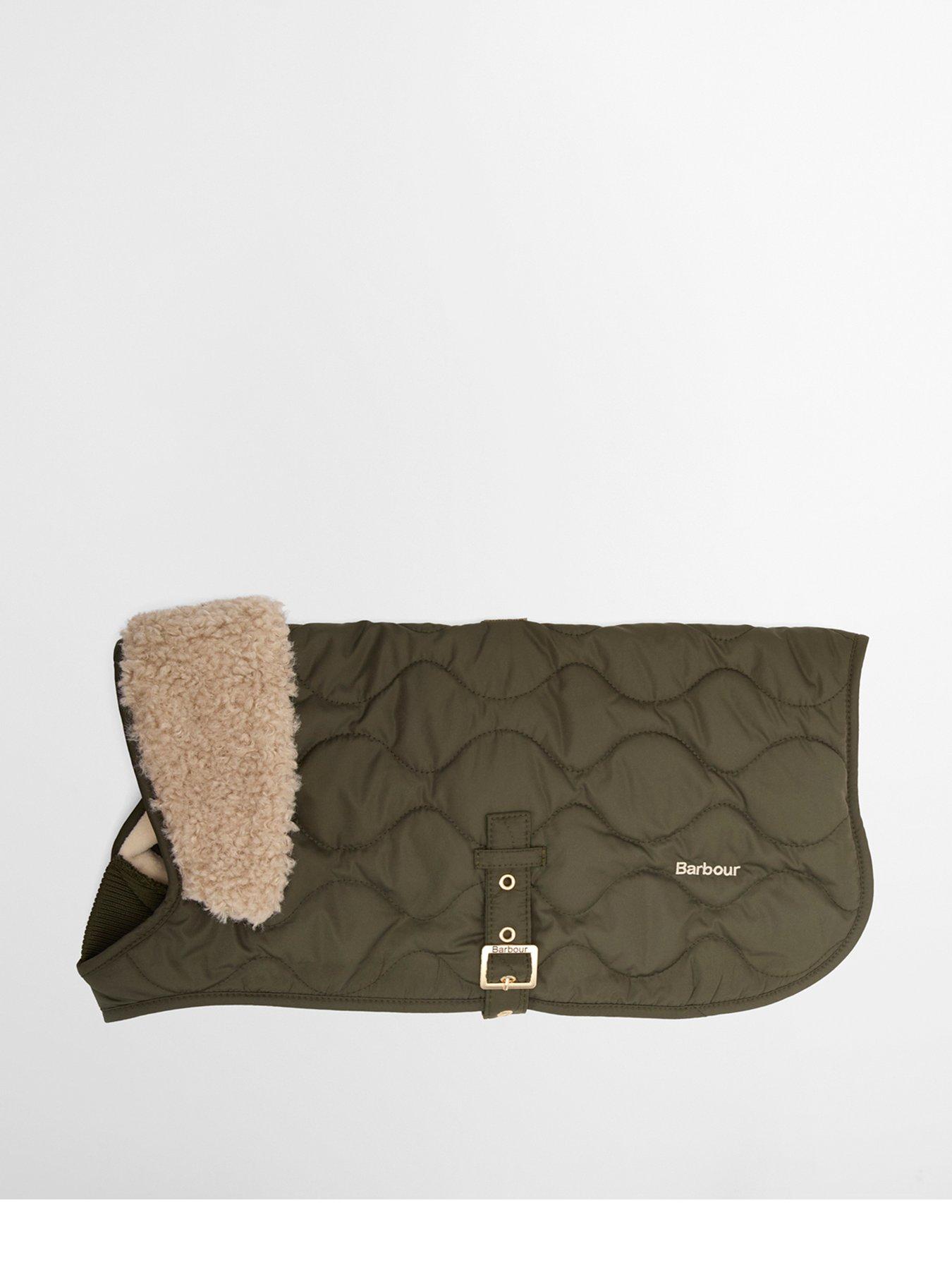 Image 1 of 6 of Barbour Mens Beith Quilted Teddy Collar Dog Coat - Green