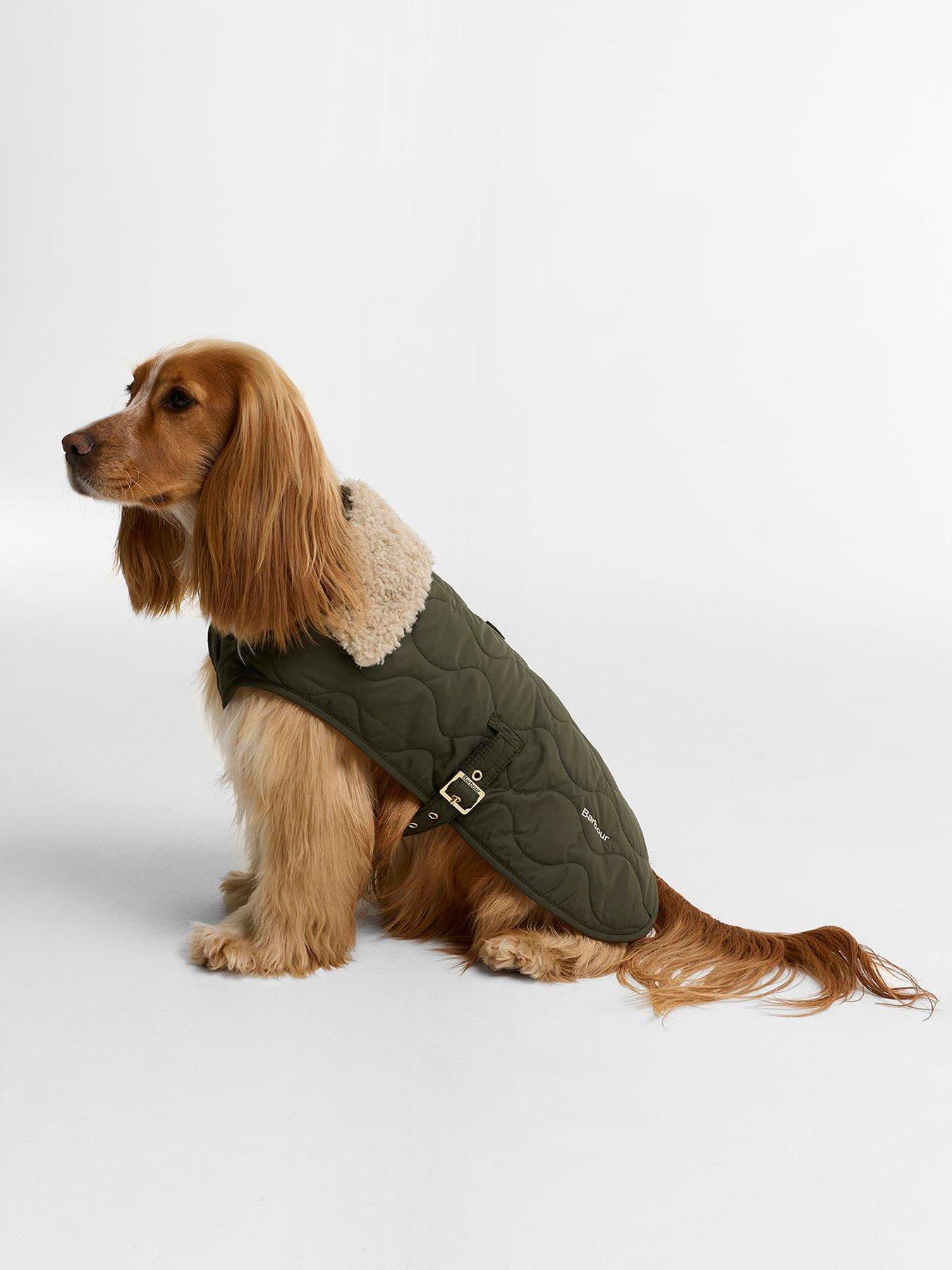 Image 3 of 6 of Barbour Mens Beith Quilted Teddy Collar Dog Coat - Green