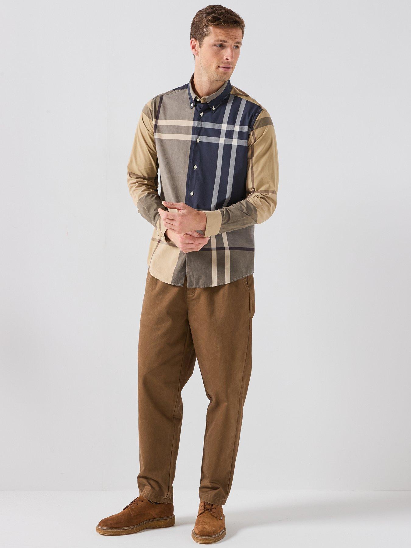 Image 3 of 6 of Barbour Large Birchwood Tartan Dunoon Tailored Shirt - Beige