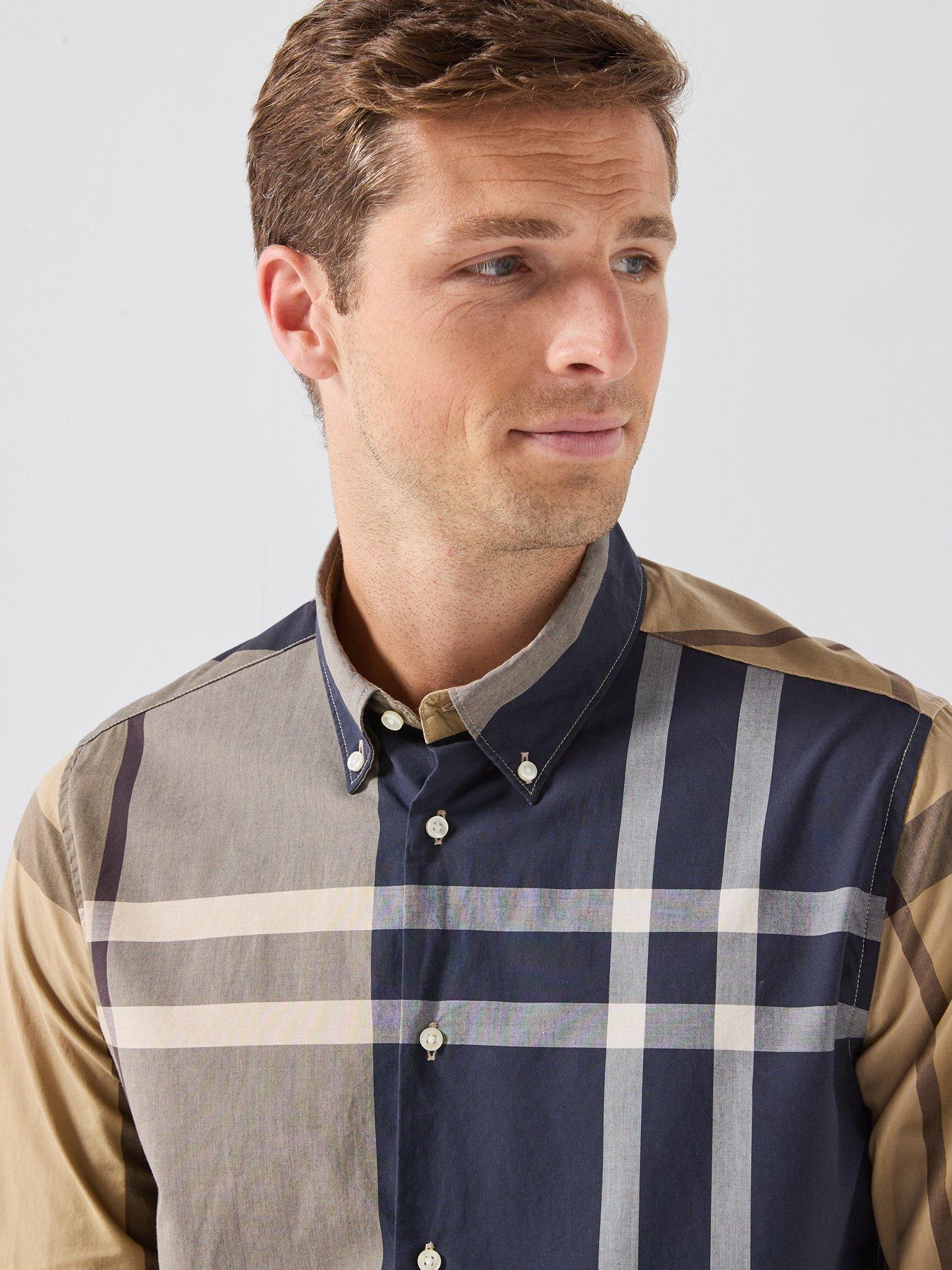 Image 4 of 6 of Barbour Large Birchwood Tartan Dunoon Tailored Shirt - Beige