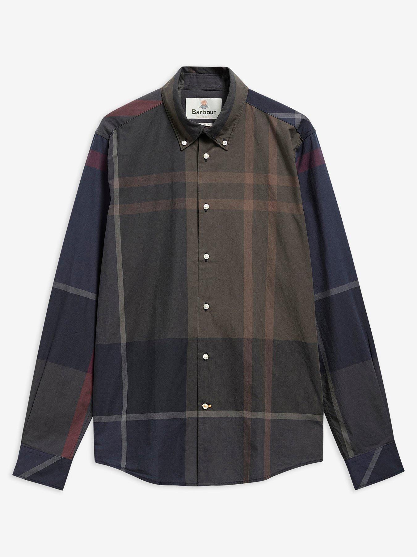 Image 4 of 5 of Barbour Large Shadow Tartan Dunoon Tailored Shirt - Green