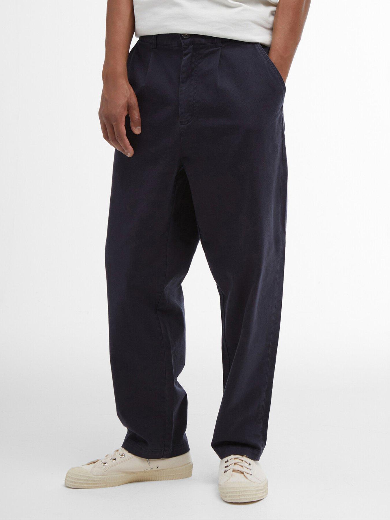 Image 1 of 5 of Barbour Washed Stretch Twill Relaxed Fit Trousers - Navy