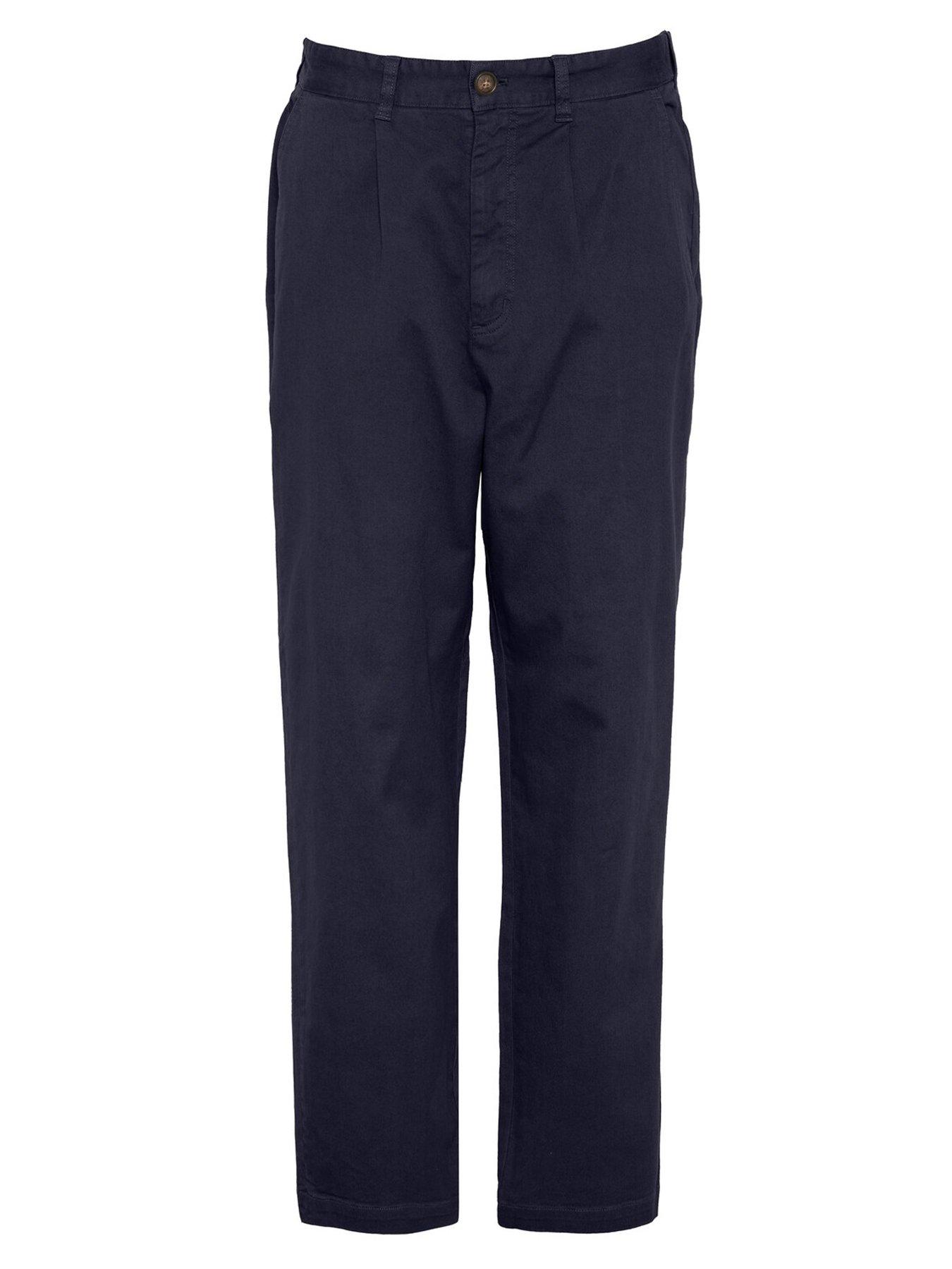 Image 5 of 5 of Barbour Washed Stretch Twill Relaxed Fit Trousers - Navy
