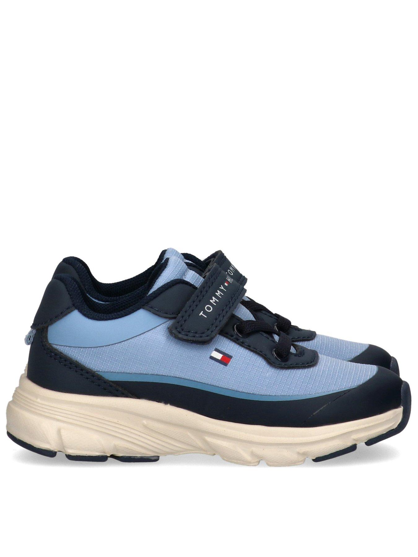 Tommy Hilfiger Boys Low Cut Lace-Up/Velcro Sneaker - Blue/Light Blue