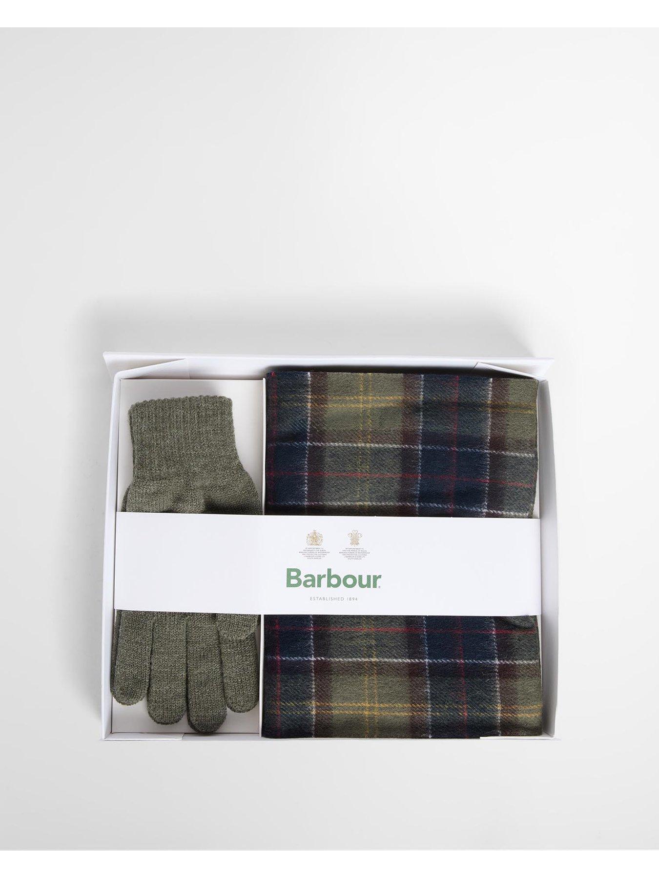 Image 6 of 6 of Barbour Mens Tartan Matching Scarf &amp; Gloves Gift Set - Green