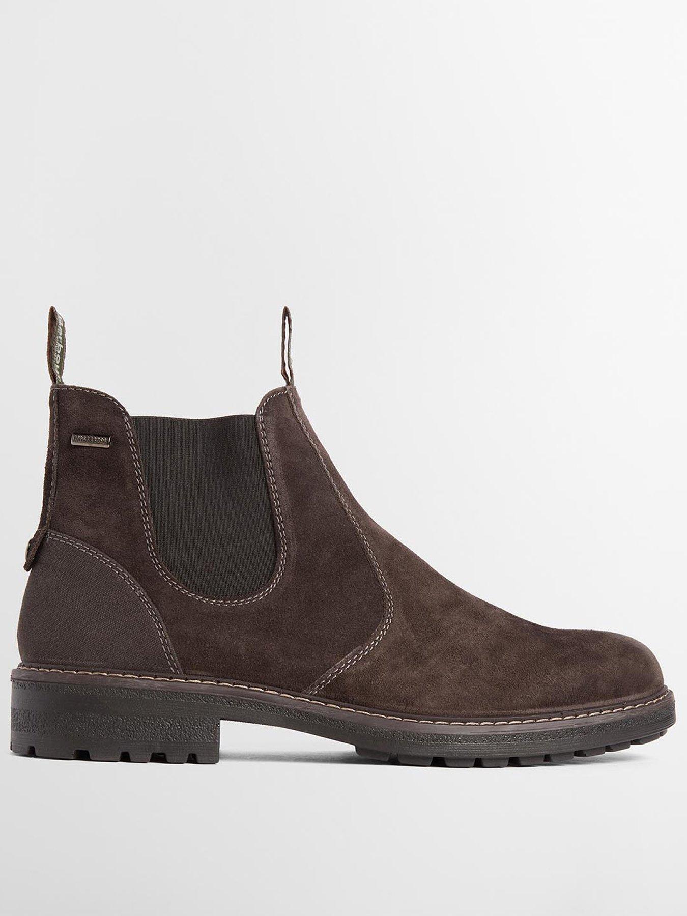 Image 1 of 5 of Barbour Mens Embleton Waxed Chunky Sole Pull-On Chelsea Boots - Brown