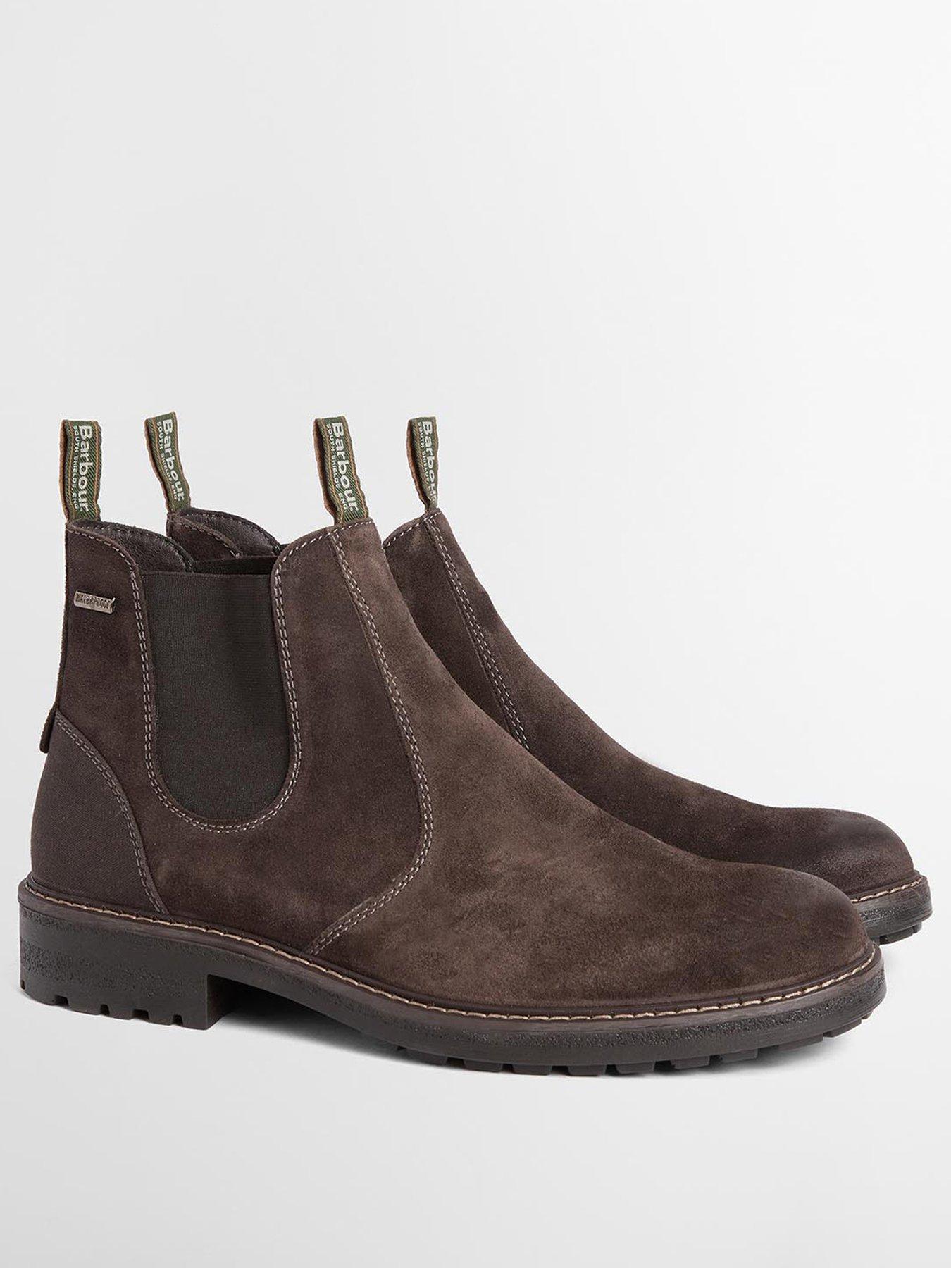Image 2 of 5 of Barbour Mens Embleton Waxed Chunky Sole Pull-On Chelsea Boots - Brown