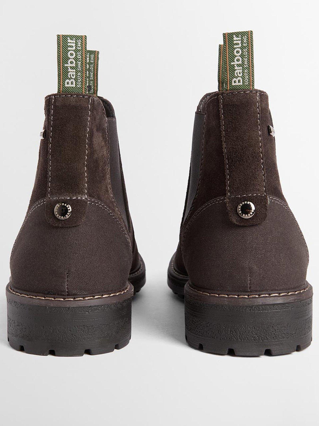 Image 3 of 5 of Barbour Mens Embleton Waxed Chunky Sole Pull-On Chelsea Boots - Brown