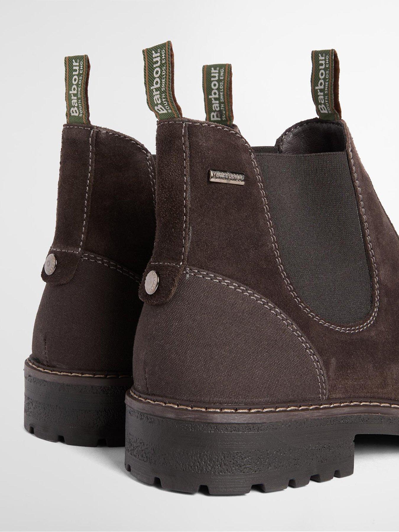 Image 5 of 5 of Barbour Mens Embleton Waxed Chunky Sole Pull-On Chelsea Boots - Brown