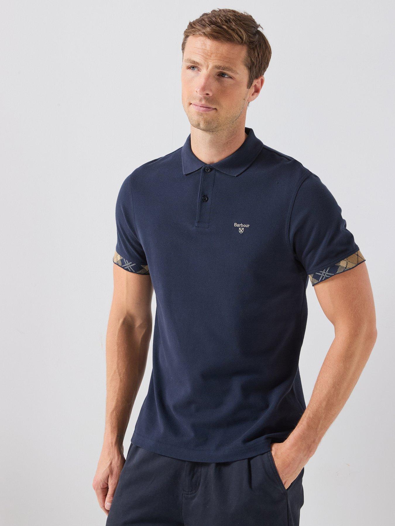 Barbour Stanford Tartan Sleeve Polo Shirt - Navy