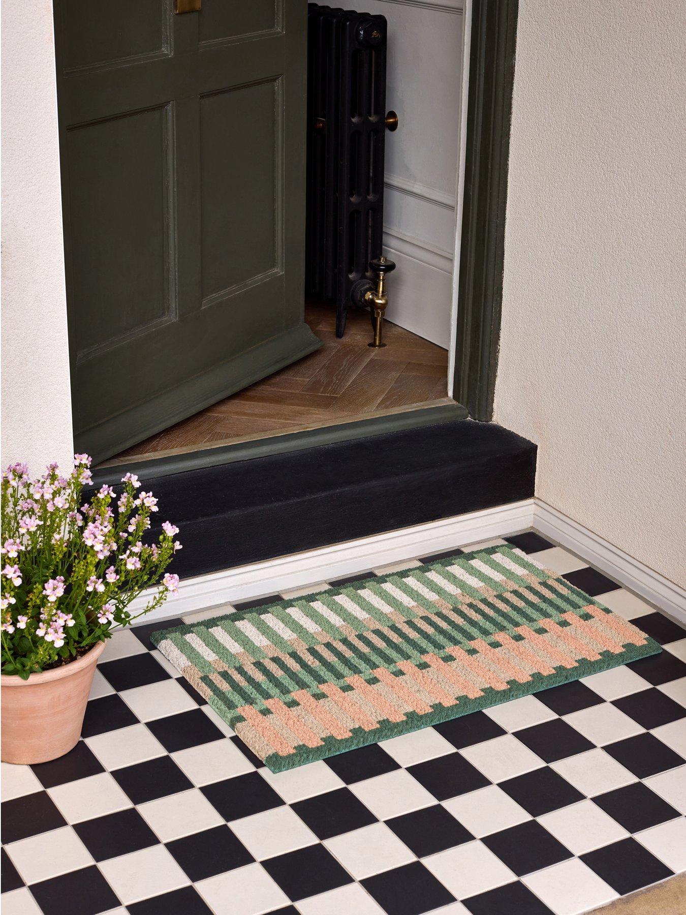 The Very Collection Pastel Broken Stripe Coir Doormat 45x75