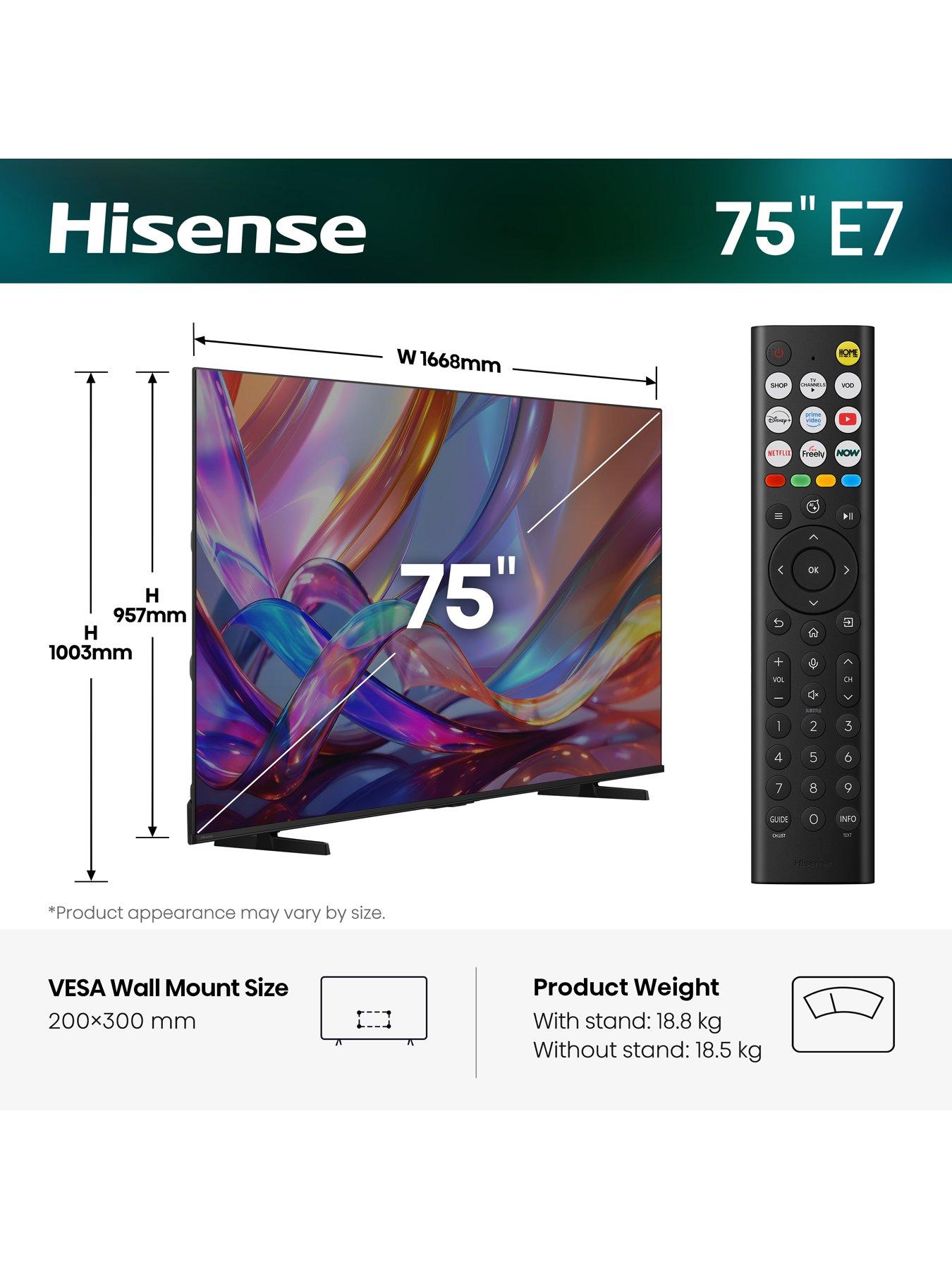Image 2 of 7 of Hisense 75" E7 QLED Smart TV 75E7STUK