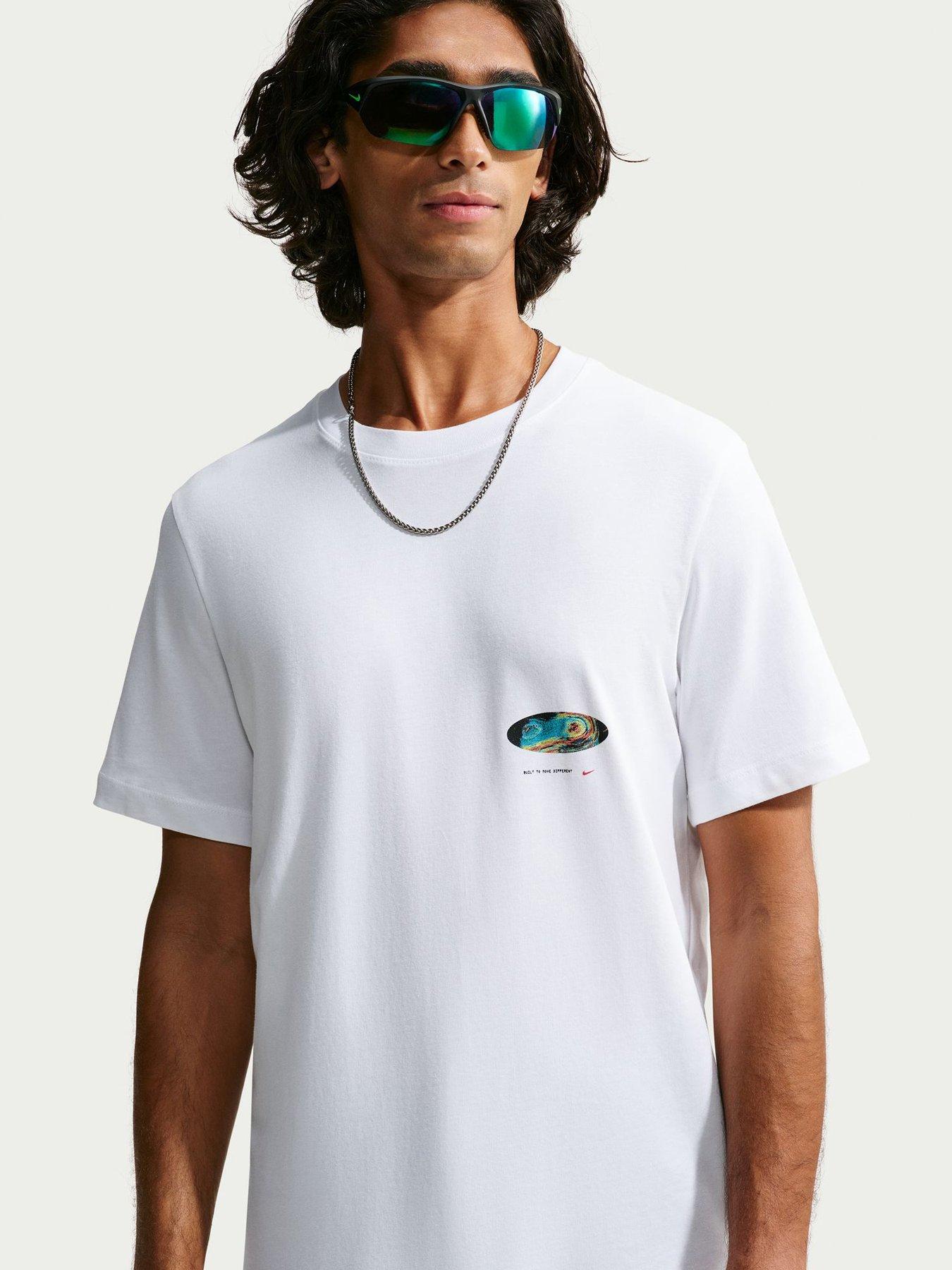 Nike Mens Original Content Globe Back Graphic T-Shirt - White