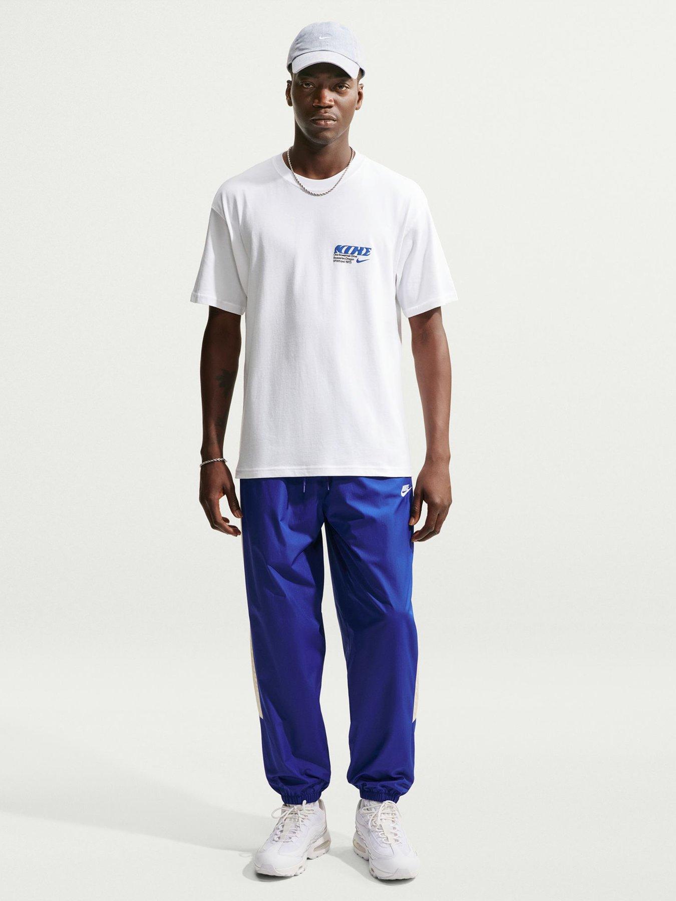 Image 3 of 5 of Nike Mens HBR Poster Back Graphic Loose Fit T-Shirt - White
